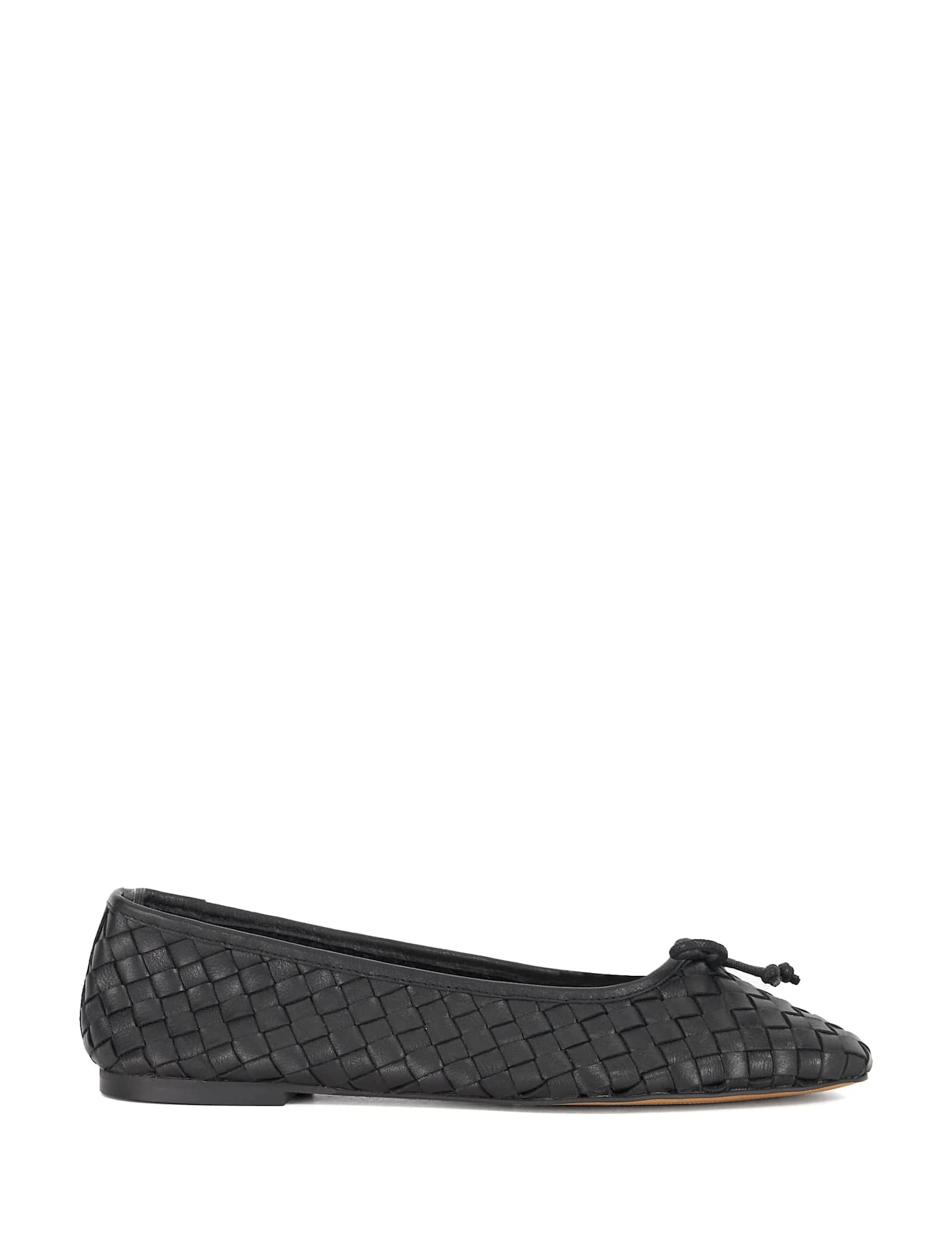 Leather Woven Slip On Flat Ballet Pumps - image 1