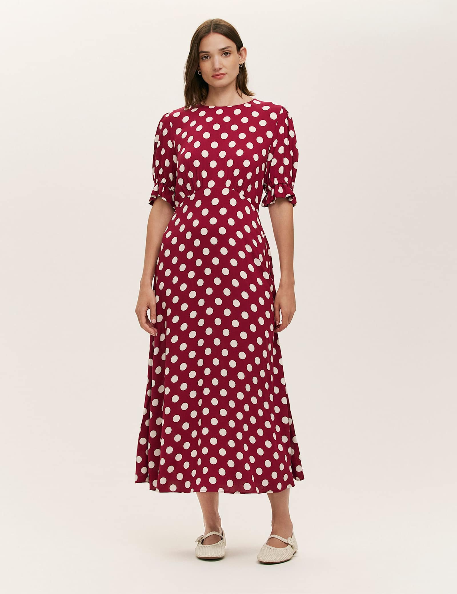 Polka Dot Midi Tea Dress - image 1