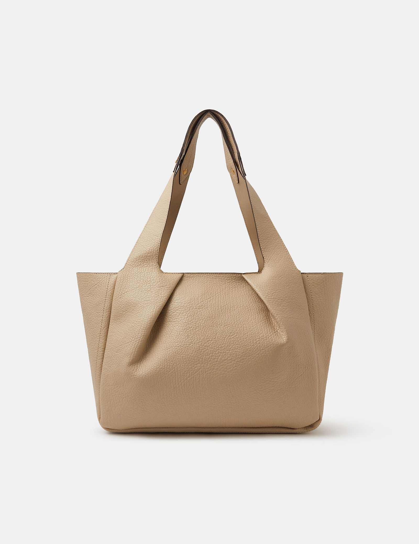 Faux Leather Pleated Shoulder Bag - image 1