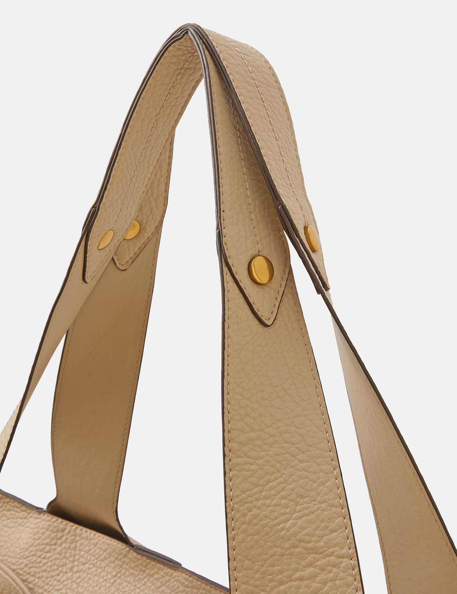 Faux Leather Pleated Shoulder Bag - image 3