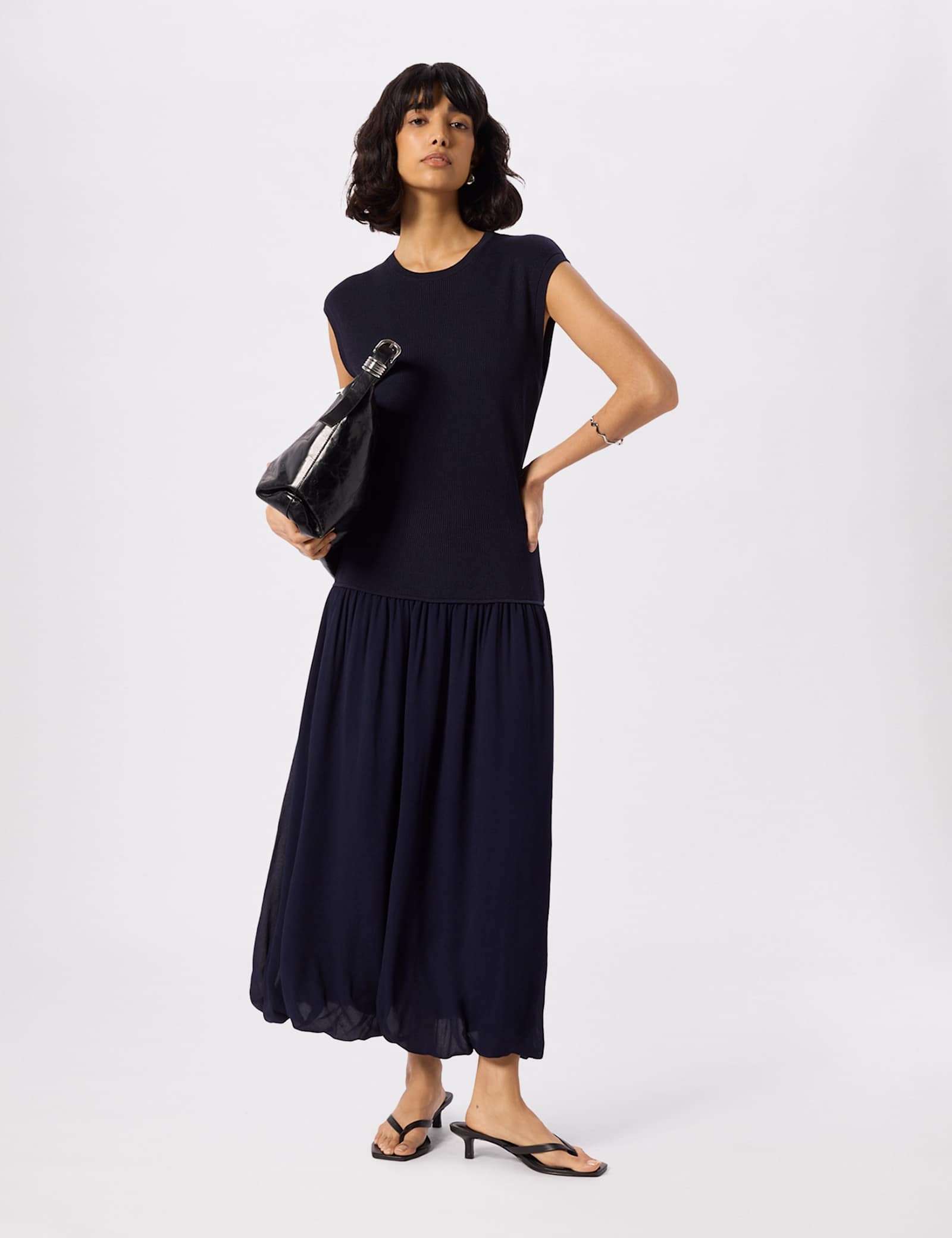 Textured Midi Knitted Dress - image 1