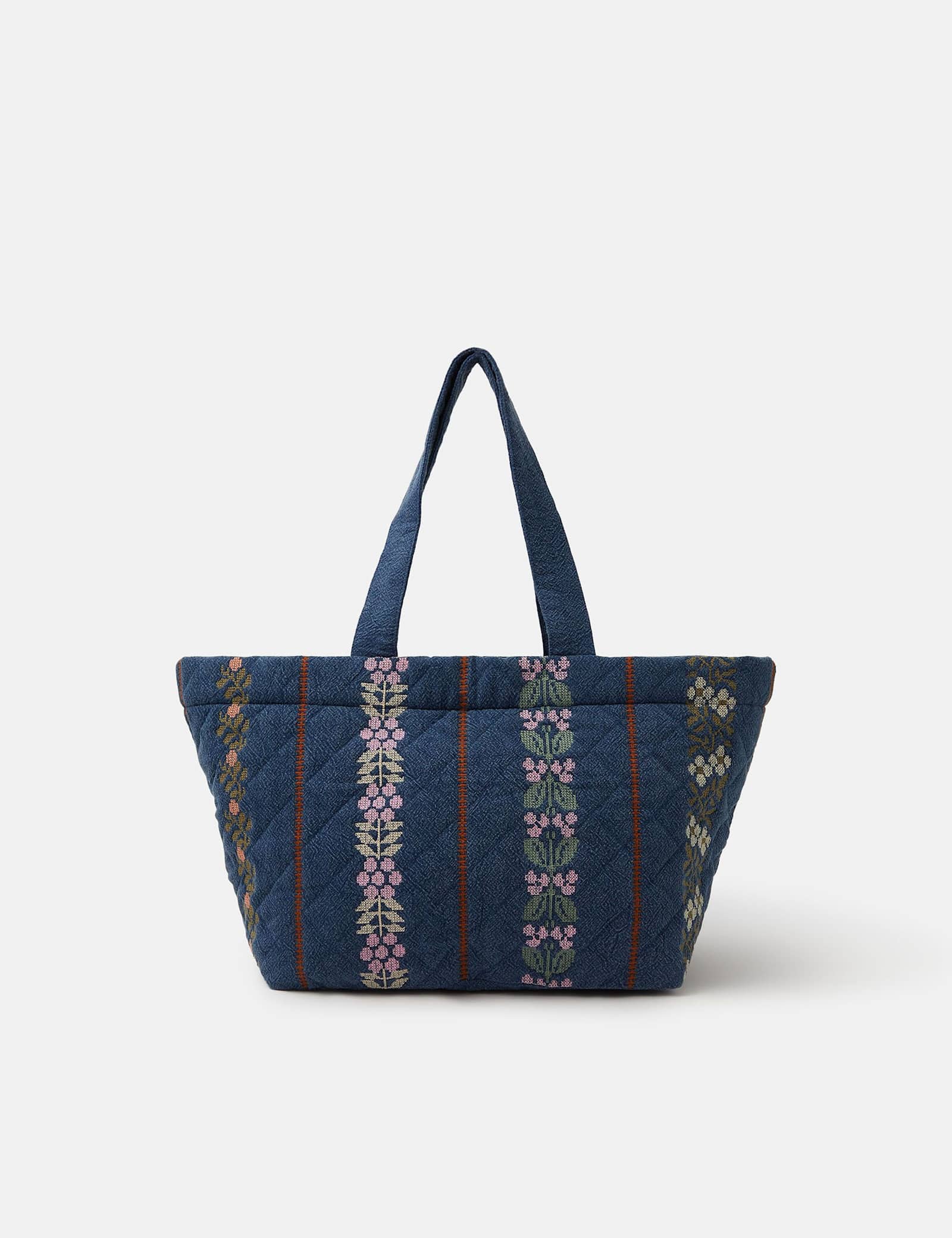 Denim Embroidered Shopper - image 1
