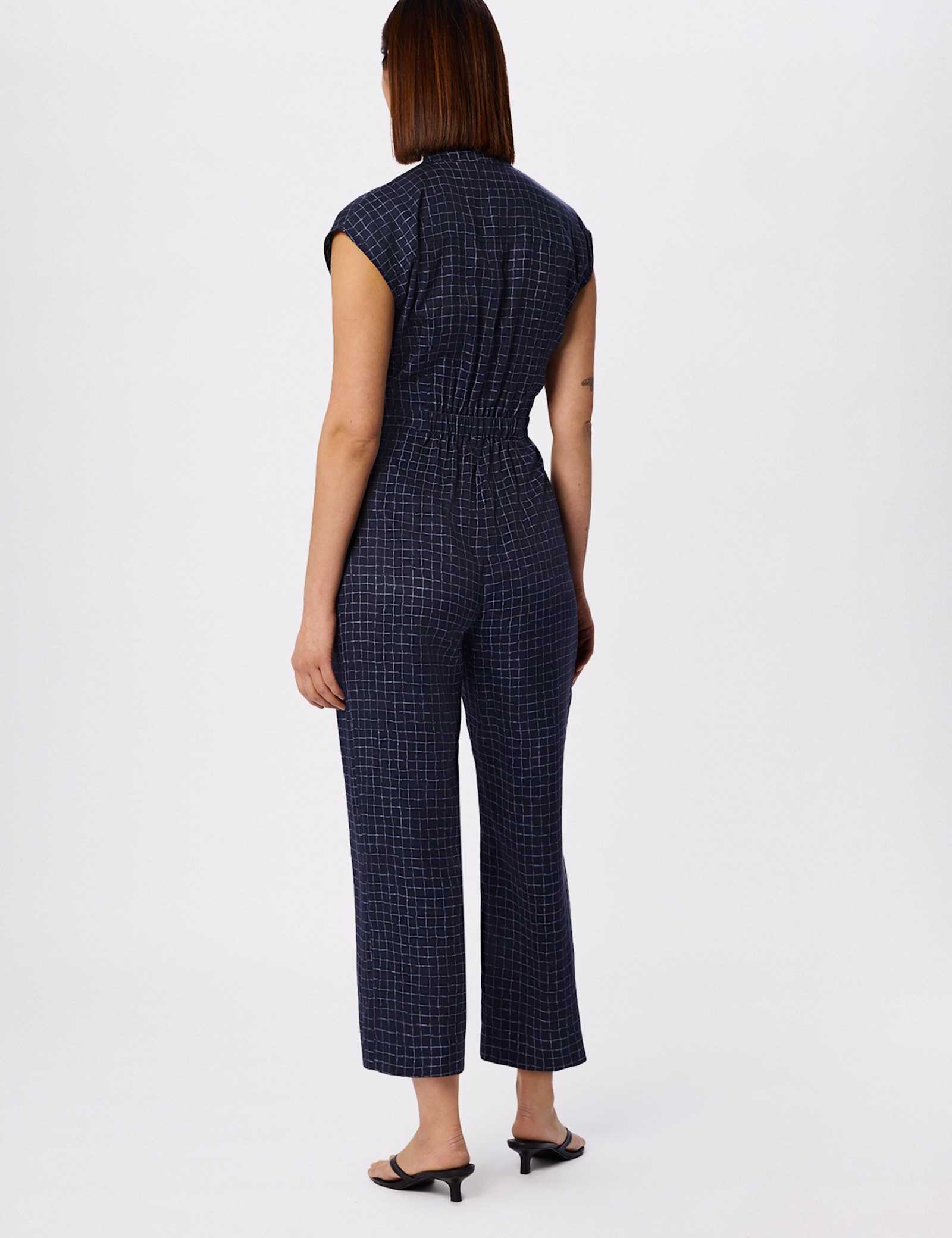 Pure Lyocell Checked Sleeveless Jumpsuit - image 4