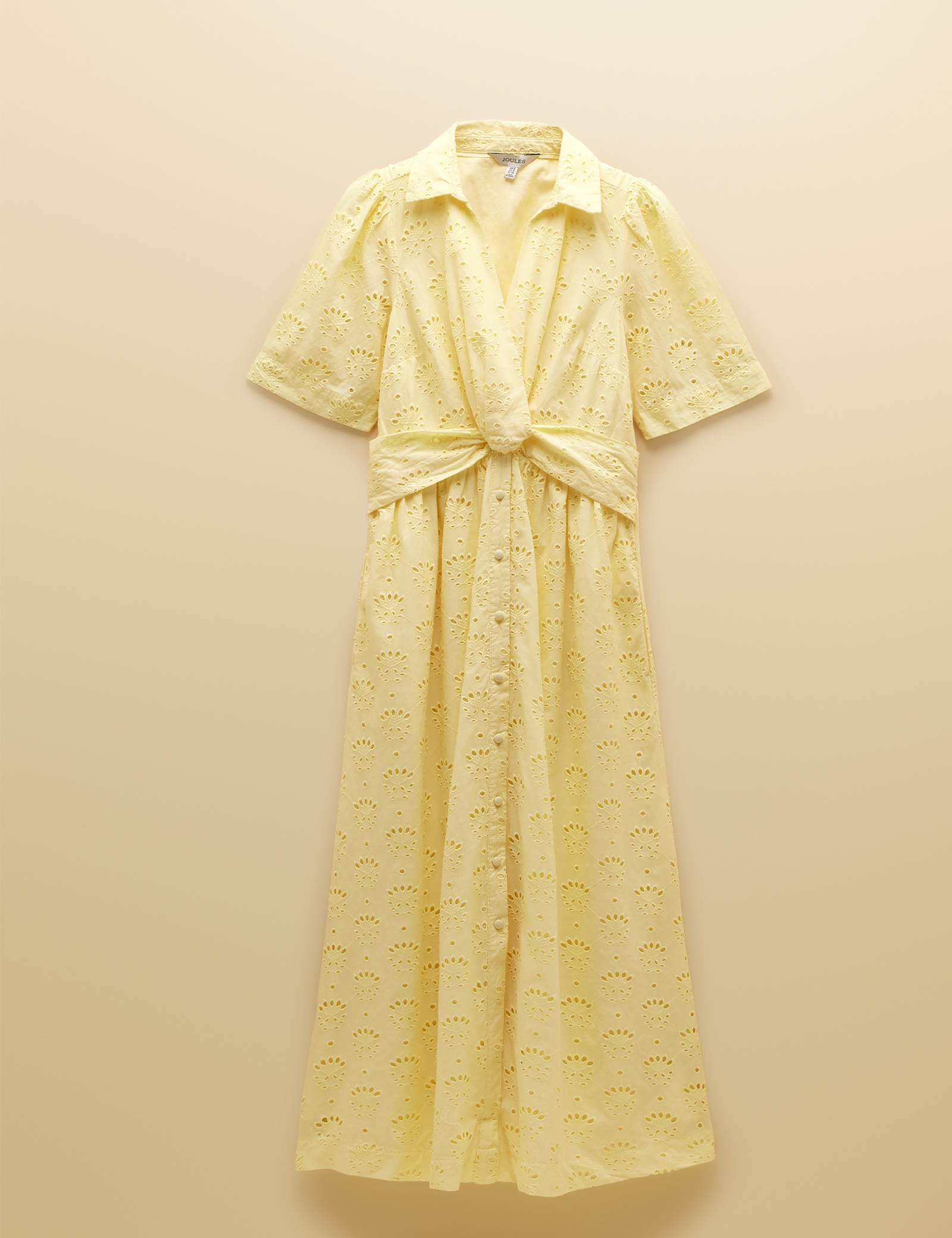 Linen Rich Broderie Midi Shirt Dress - image 1