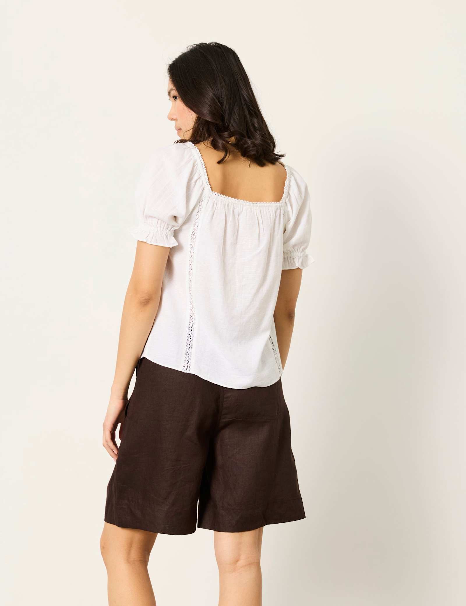 Cotton Blend Textured Blouse with Linen - image 4