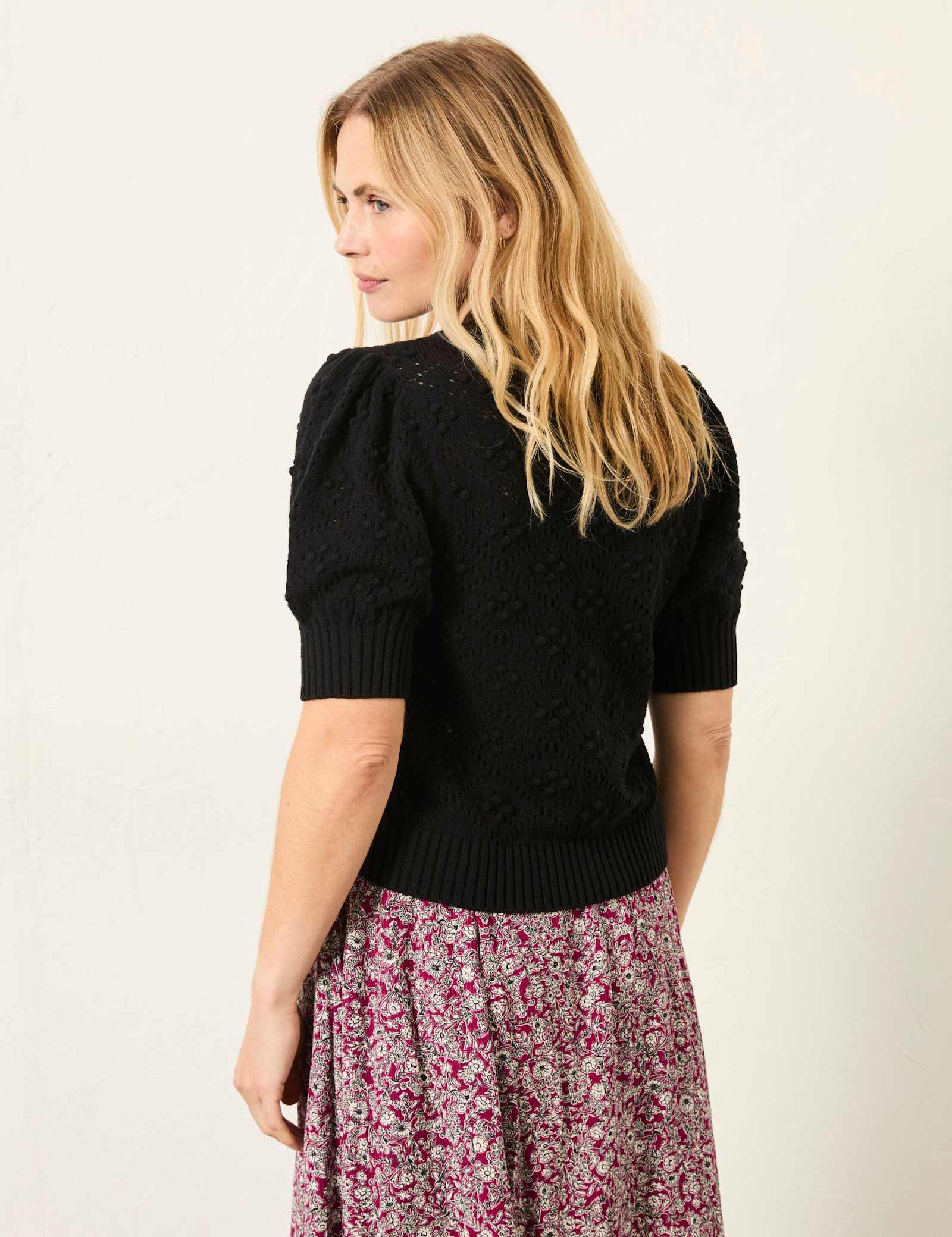 Cotton Rich Pointelle V-Neck Cardigan - image 5