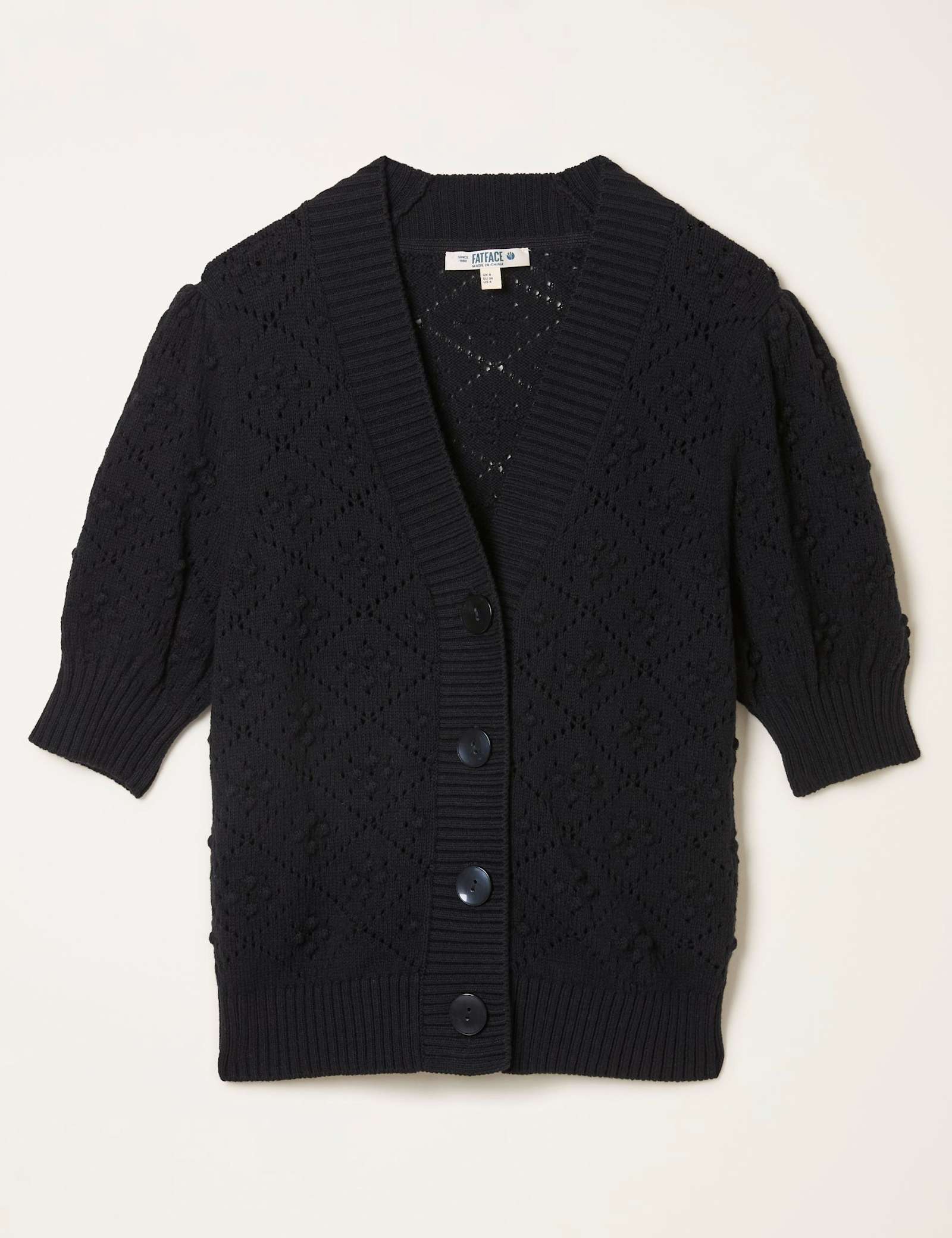 Cotton Rich Pointelle V-Neck Cardigan - image 2