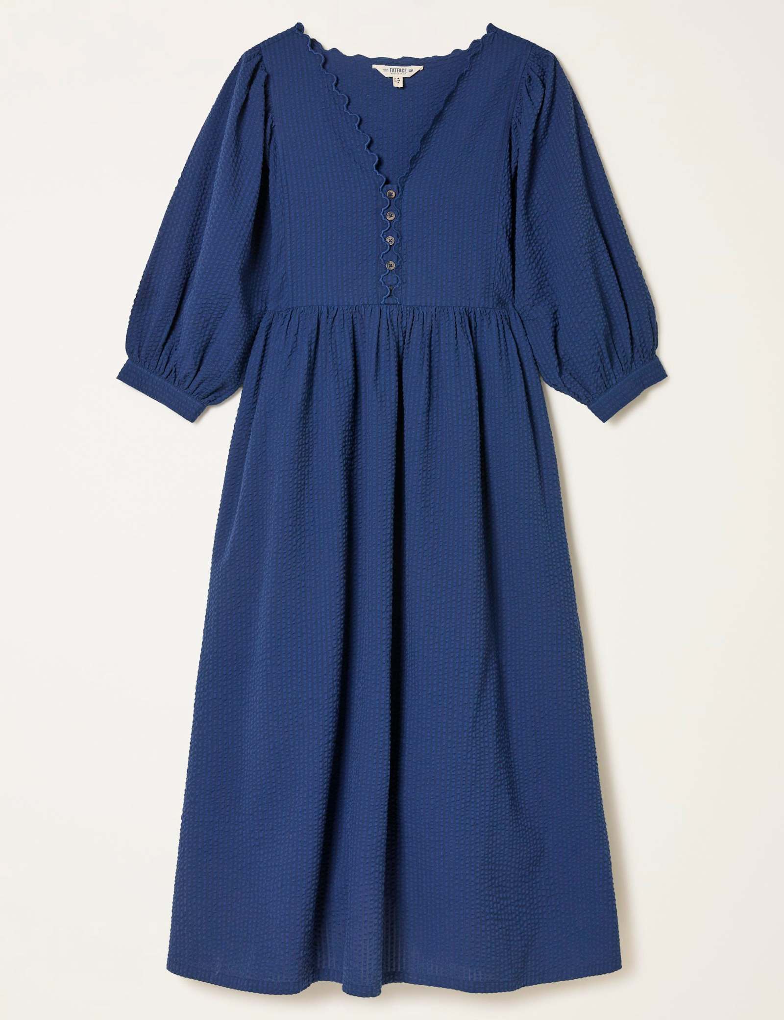Pure Cotton Textured Midi Waisted Dress - image 1