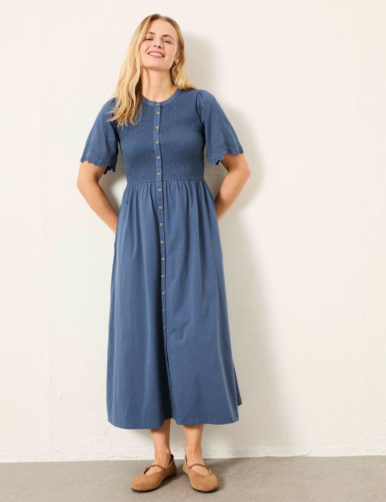 Cotton Rich Midi Waisted Dress - image 3