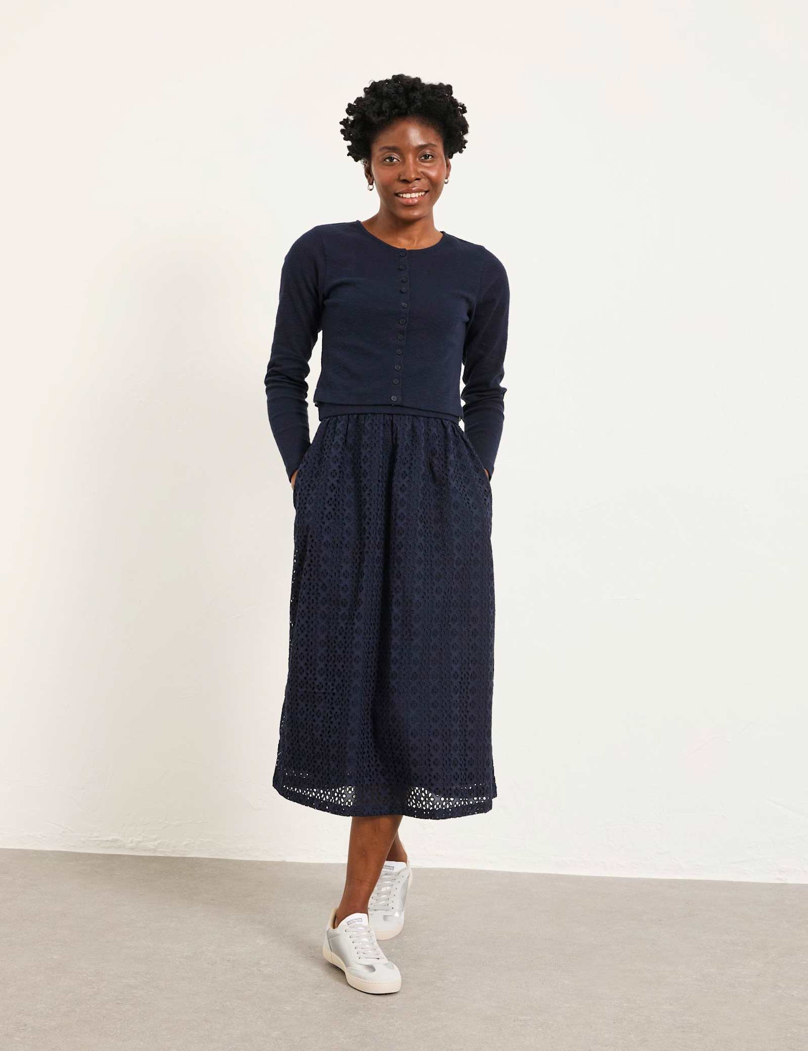 Cotton Rich Midi Jumper Dress - image 2