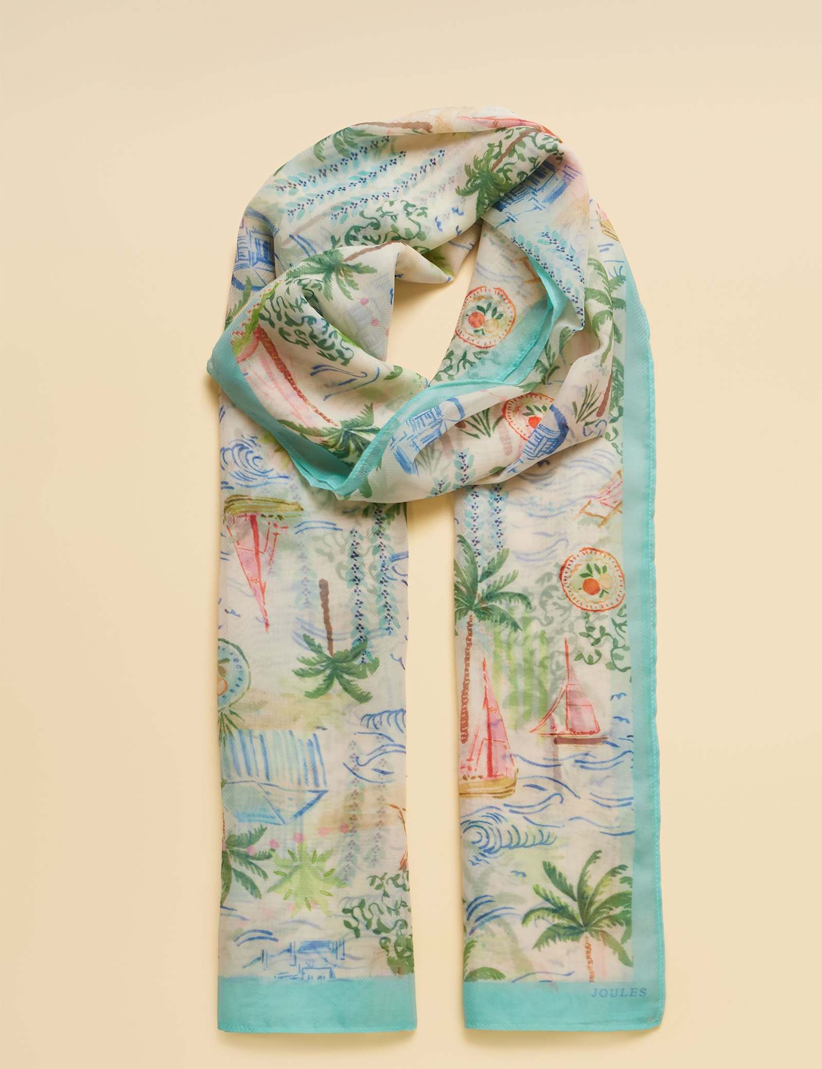 Palm Print Lightweight Rectangle Scarf - image 1