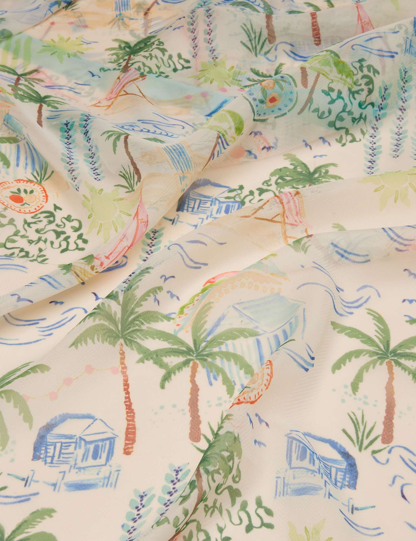 Palm Print Lightweight Rectangle Scarf - image 2
