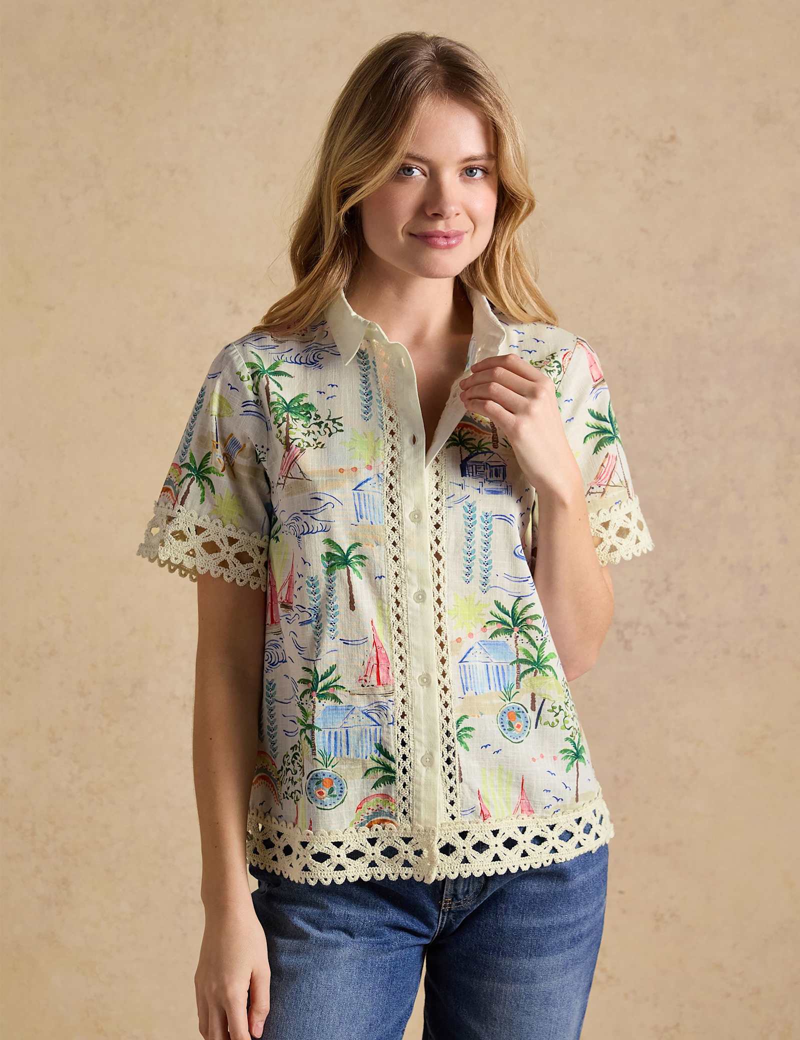 Pure Cotton Printed Collared Shirt - image 1