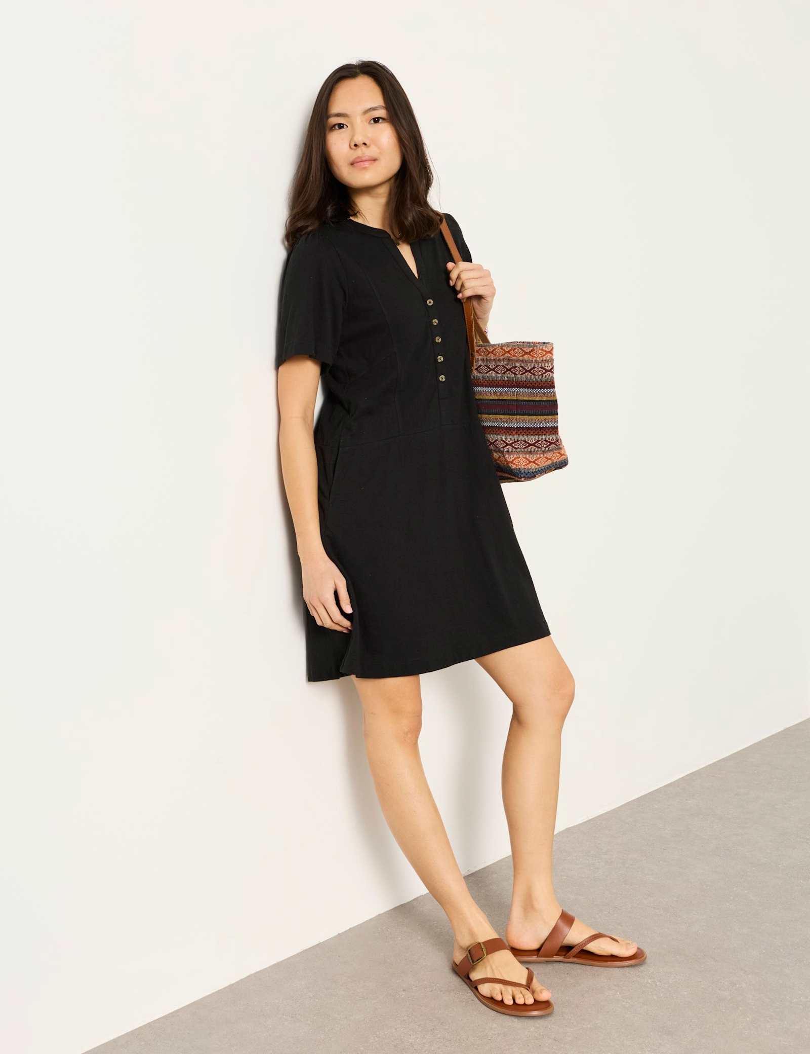 Maggie Jersey Notch Neck Mini Shift Dress - image 2