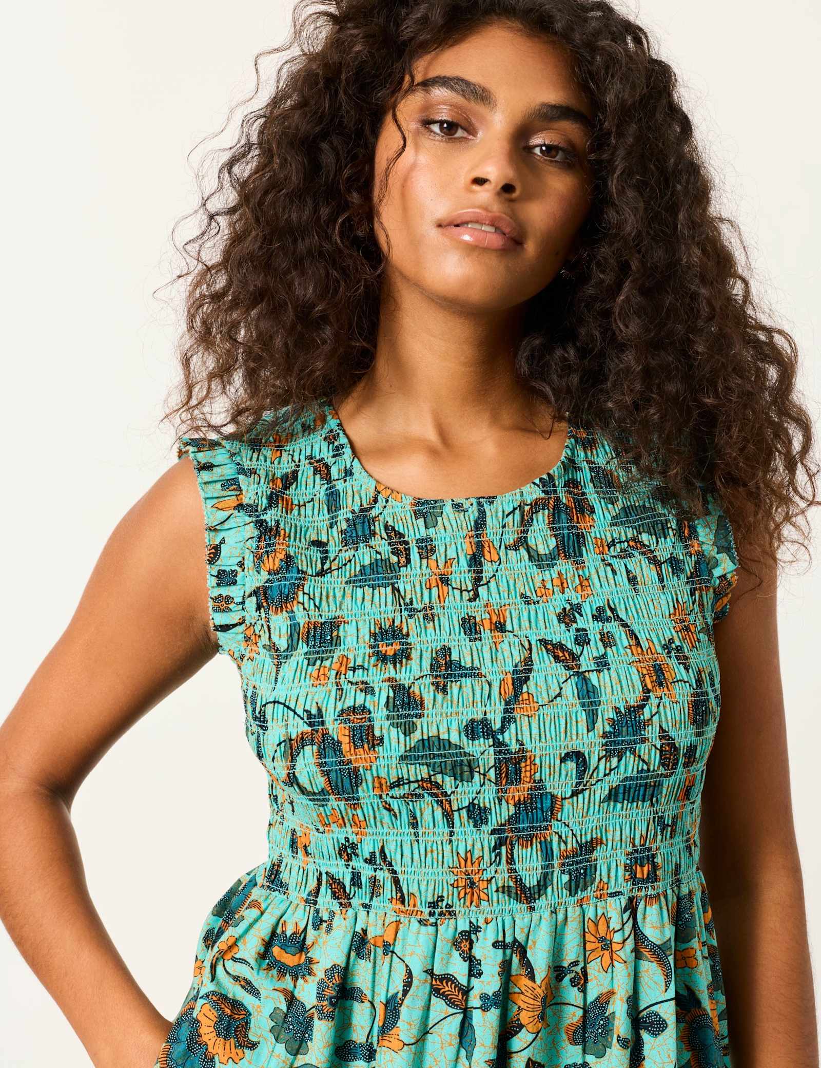 Pure Cotton Floral Maxi Tiered Dress - image 3