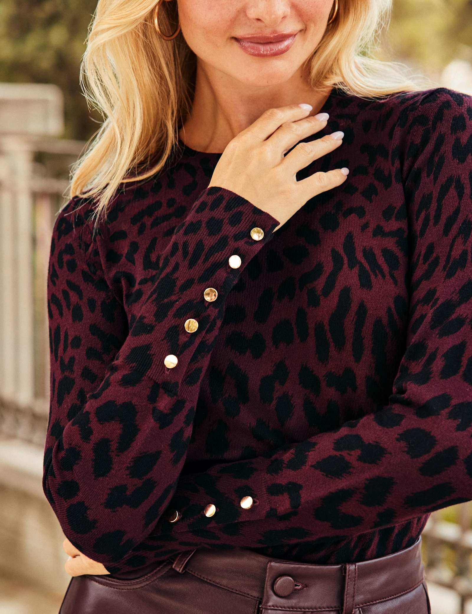 Animal Print Crew Neck Jumper - image 2