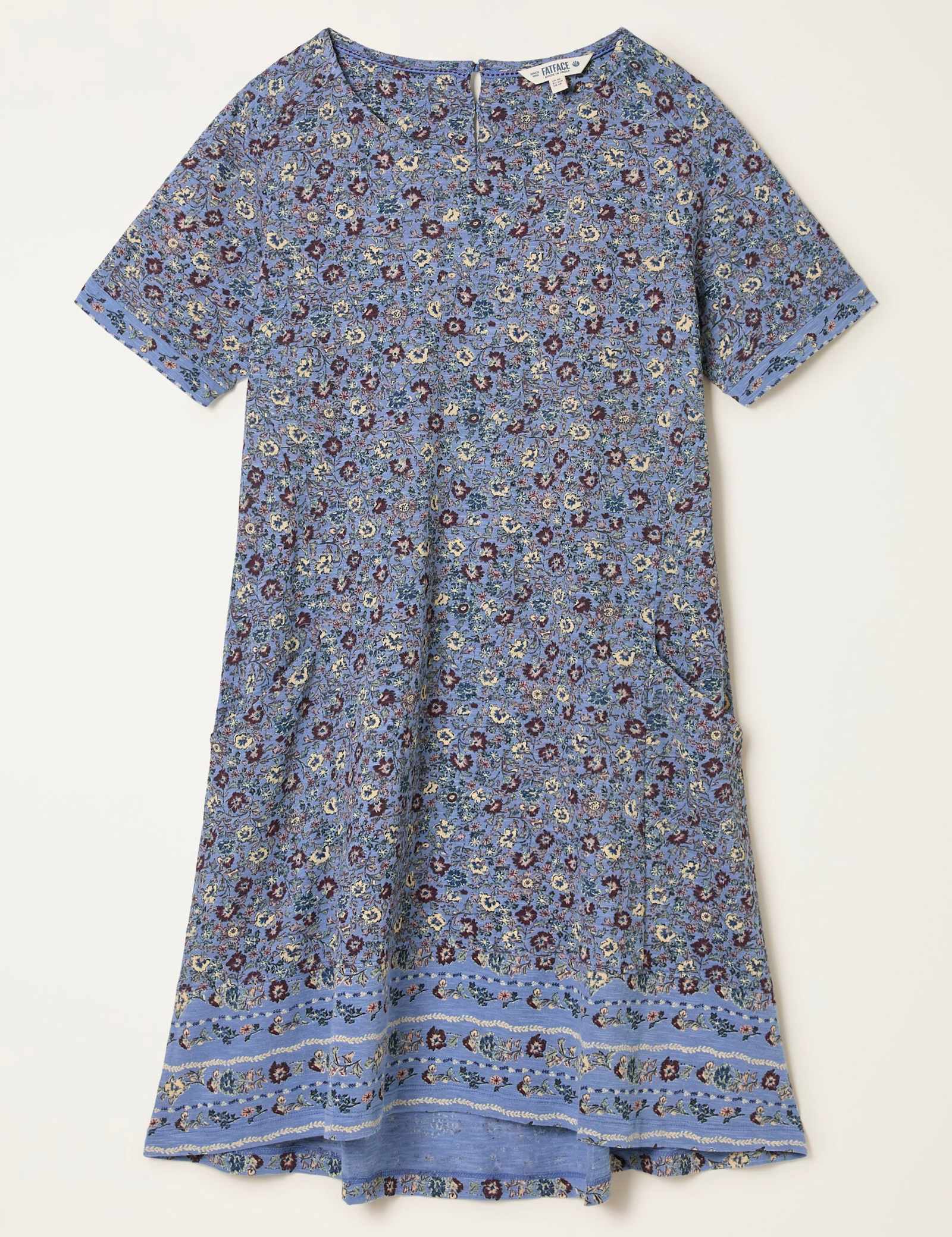 Cotton Rich Jersey Floral Mini Shift Dress - image 1