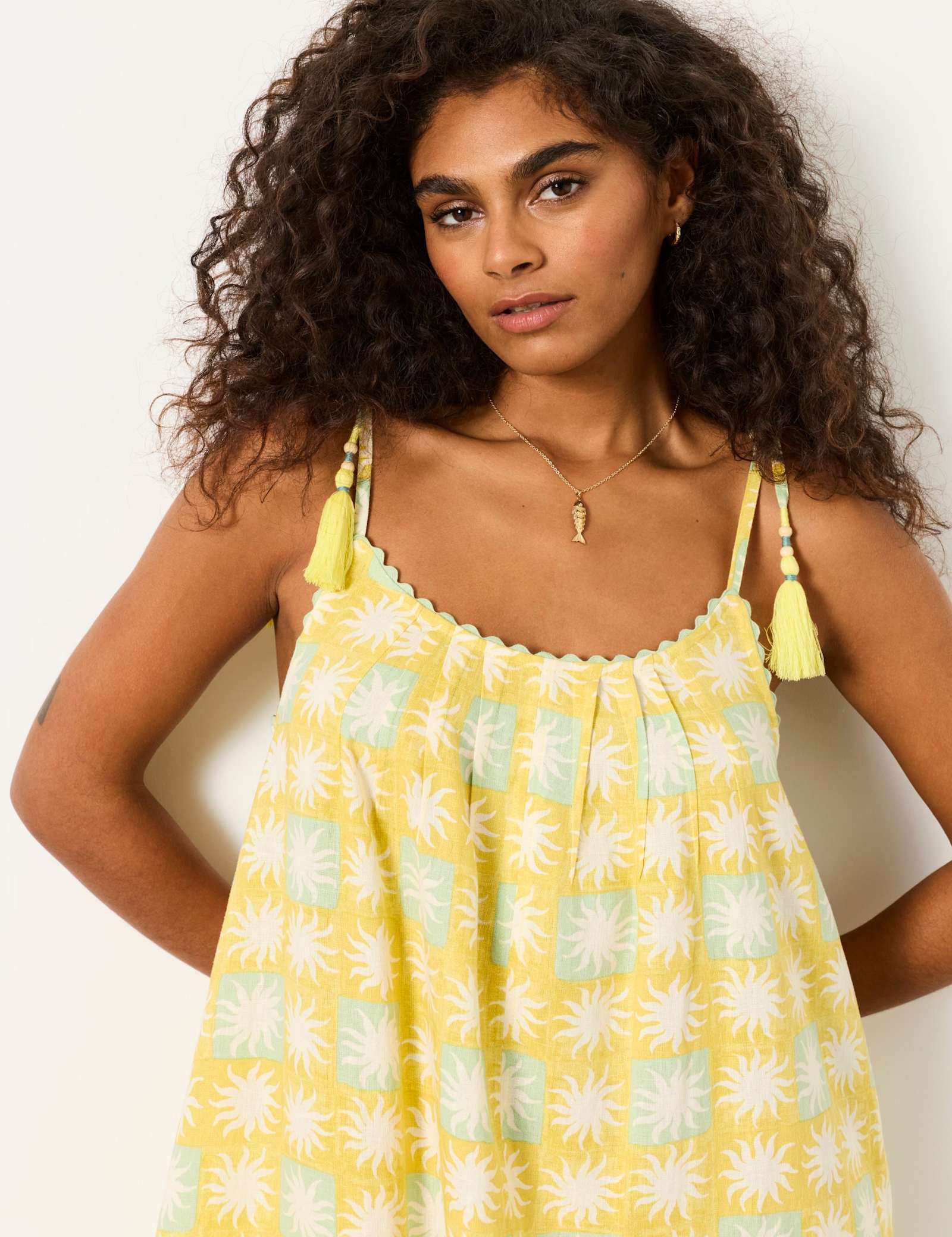Bea Linen Rich Sun Print Maxi Dress - image 4