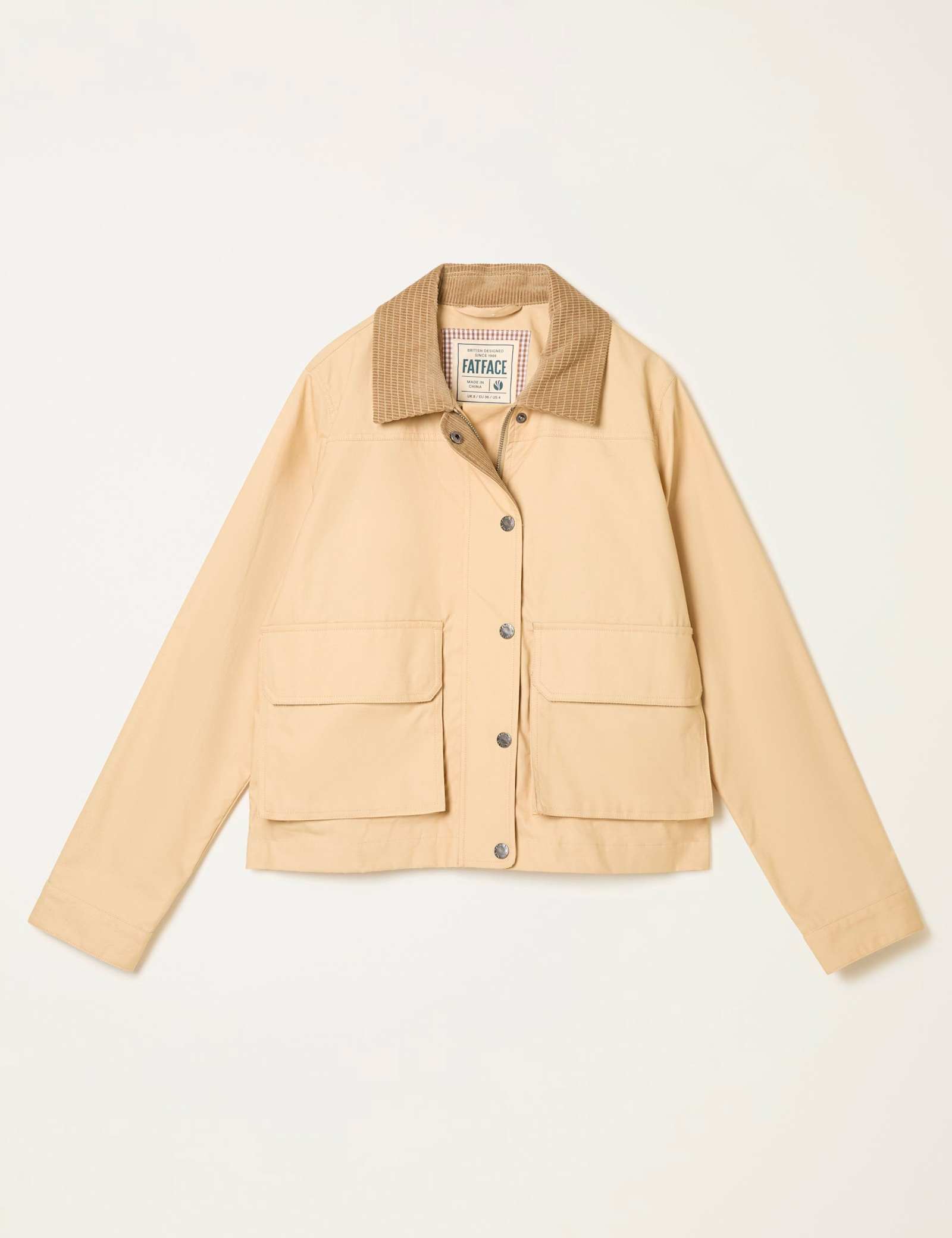 Pure Cotton Collared Cropped Utility Jacket - image 1