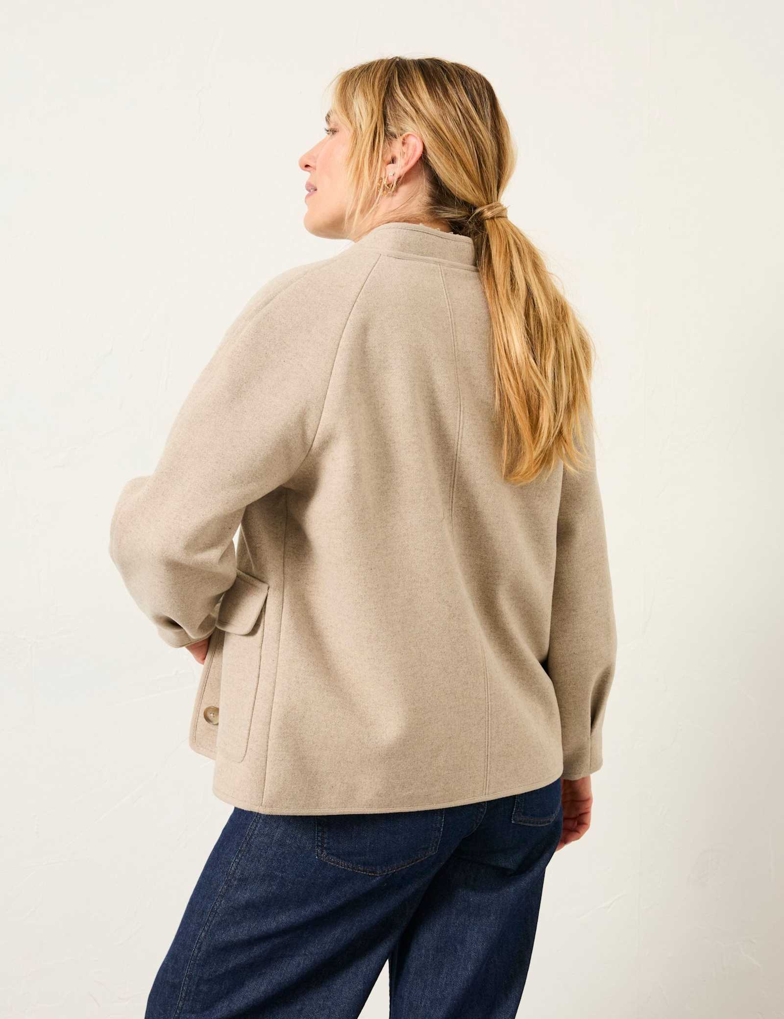 Wool Blend Collared Utility Jacket - image 5