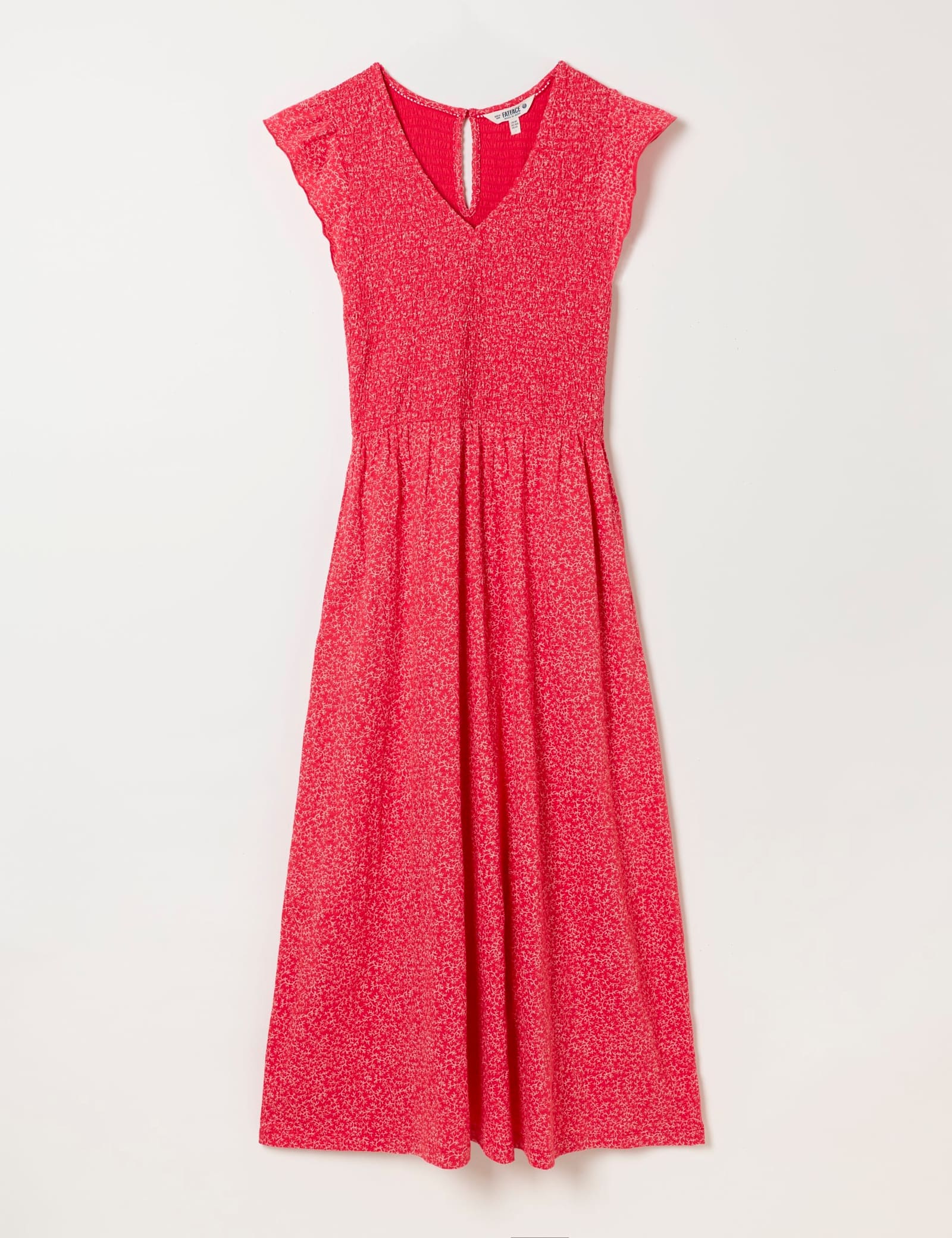 Pure Cotton Jersey Floral Midi Waisted Dress - image 1