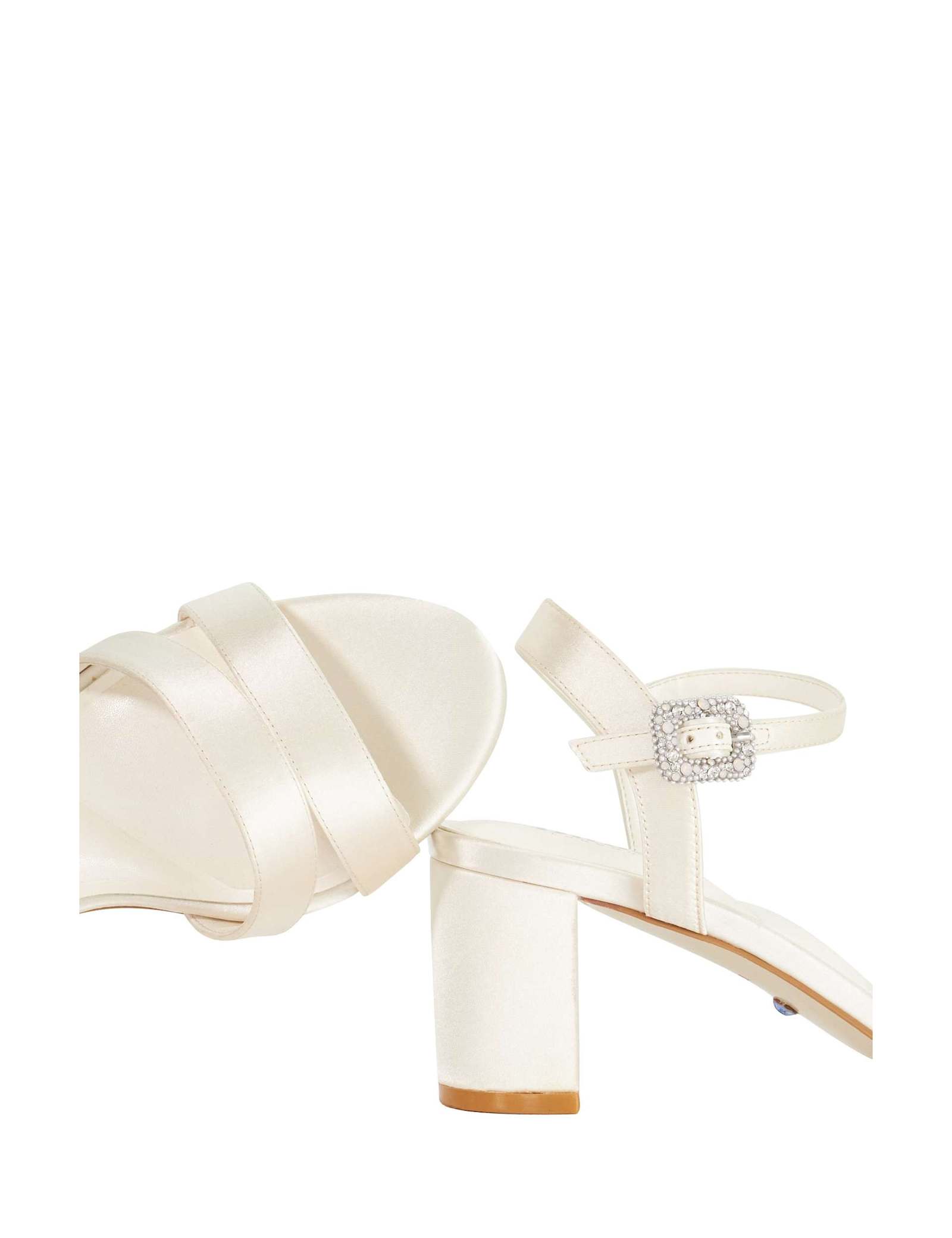 Wide Fit Satin Ankle Strap Block Heel Sandals - image 2
