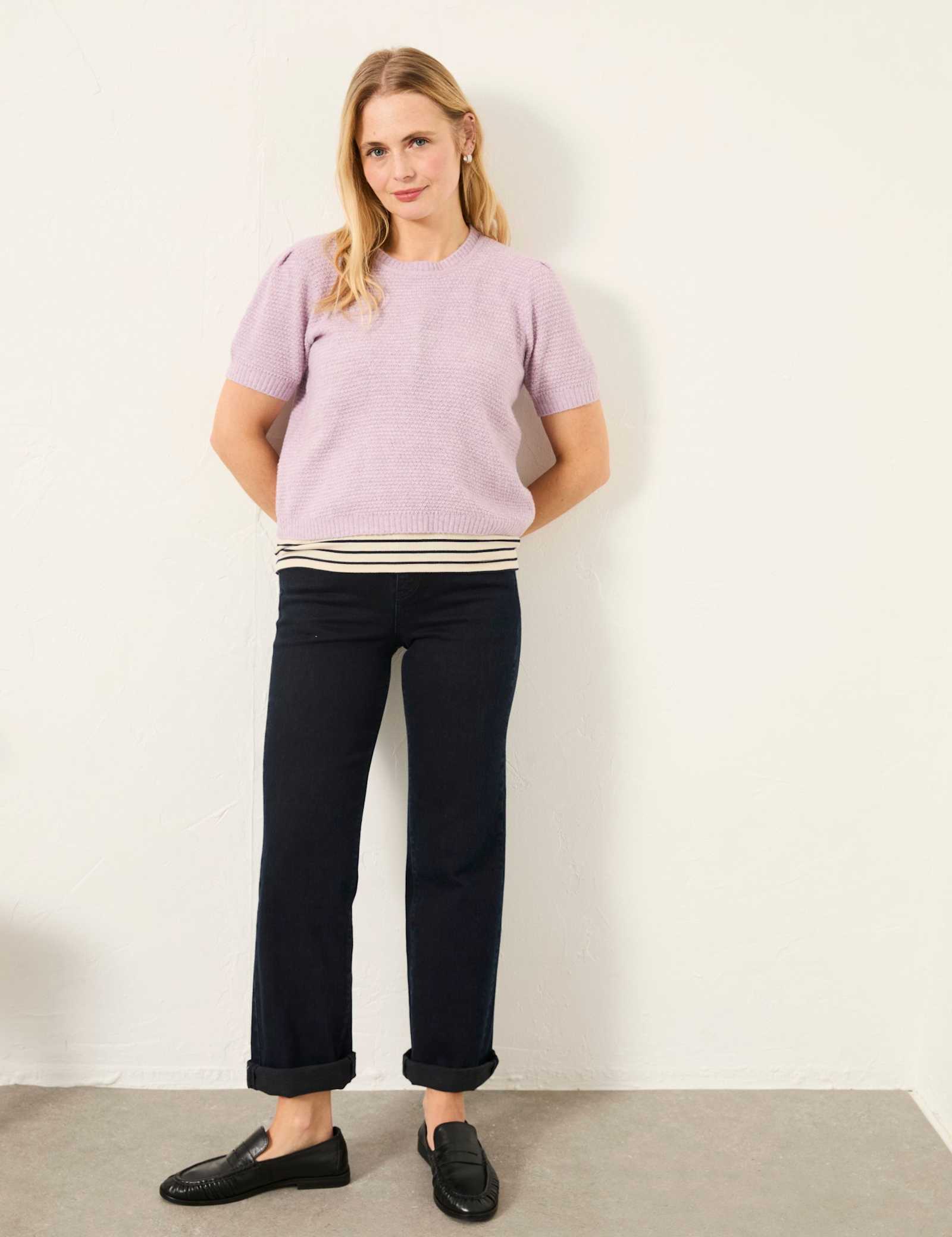 Textured Crew Neck Knitted Top - image 2