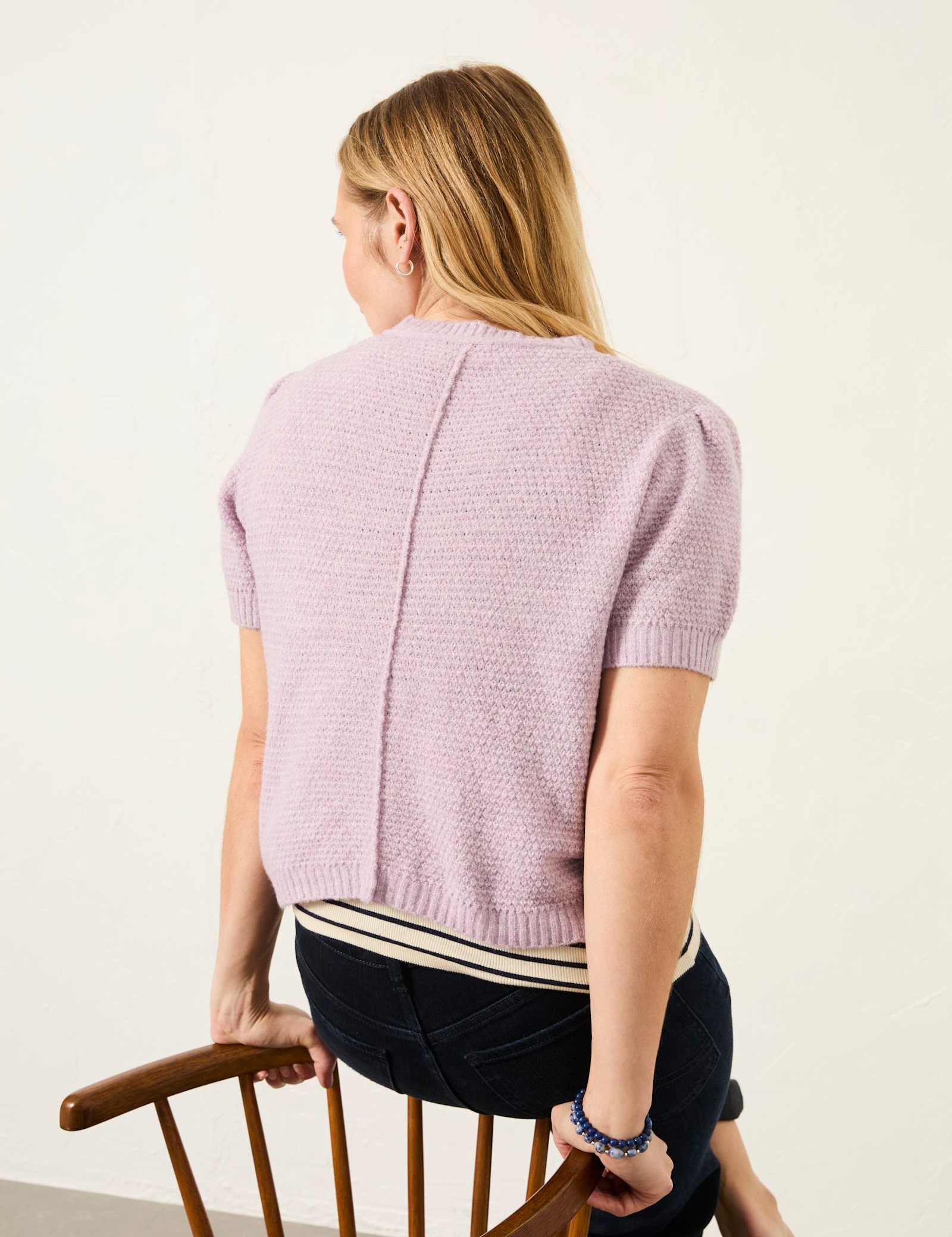 Textured Crew Neck Knitted Top - image 5