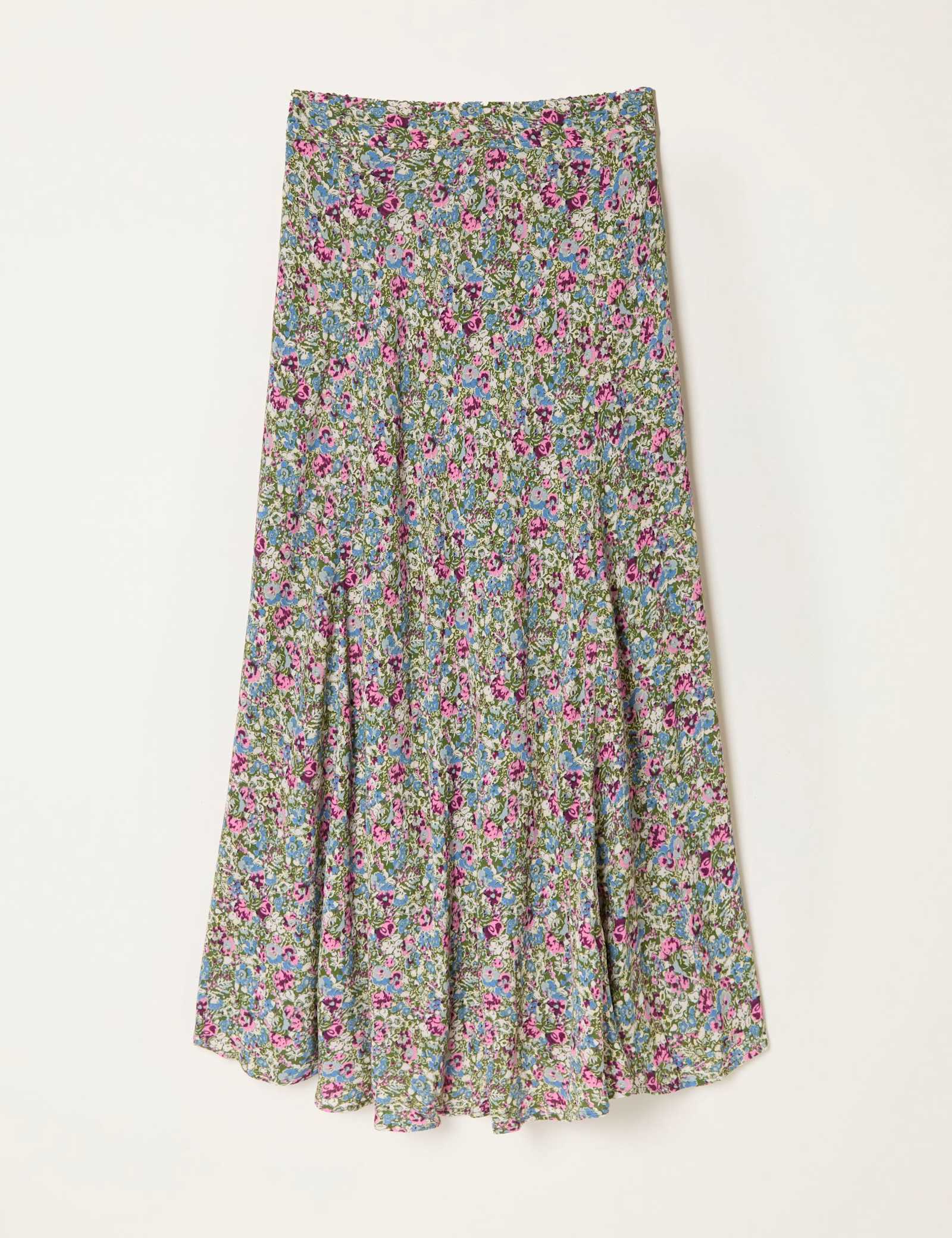 Ditsy Floral Midi A-Line Skirt - image 1