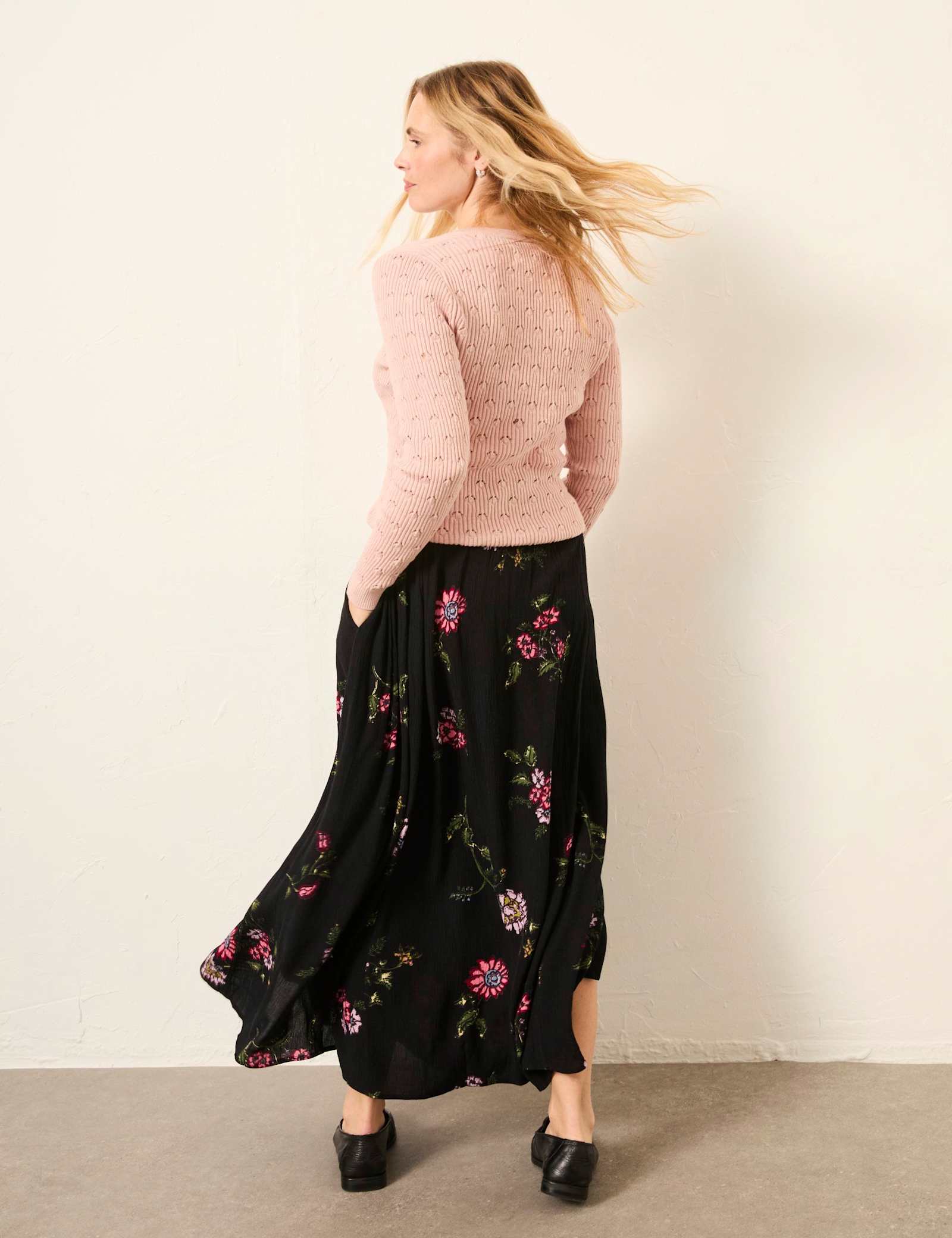 Floral Midi A-Line Skirt - image 4