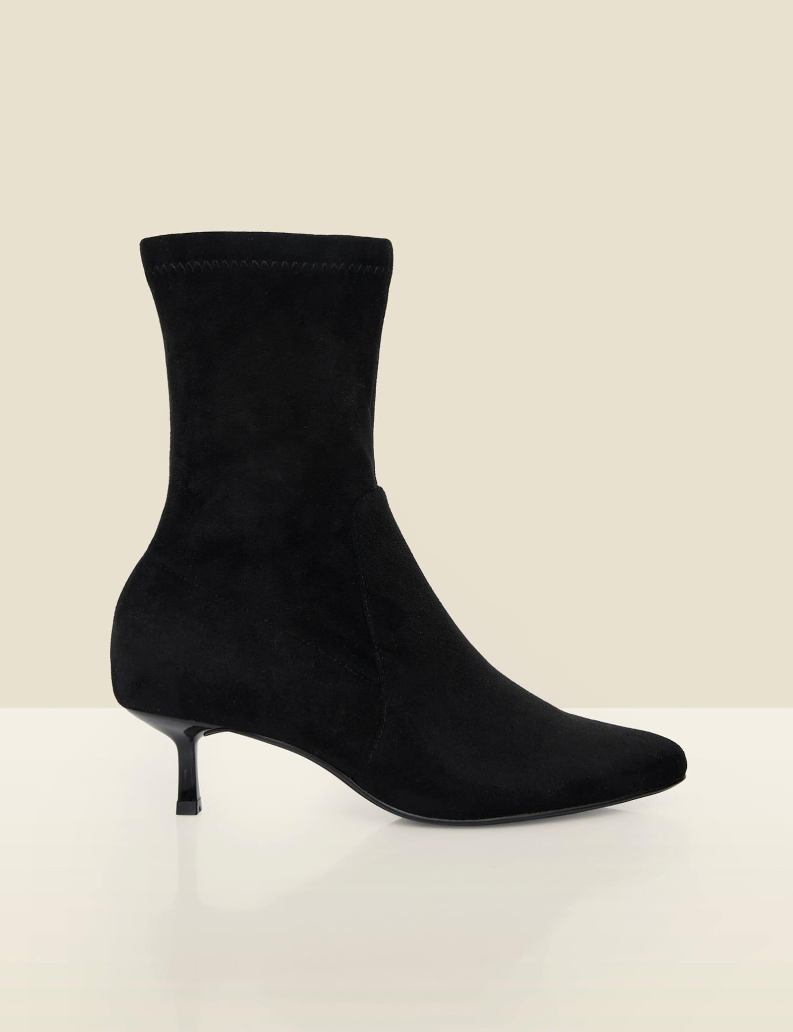 Faux Suede Kitten Heel Ankle Boots - image 1