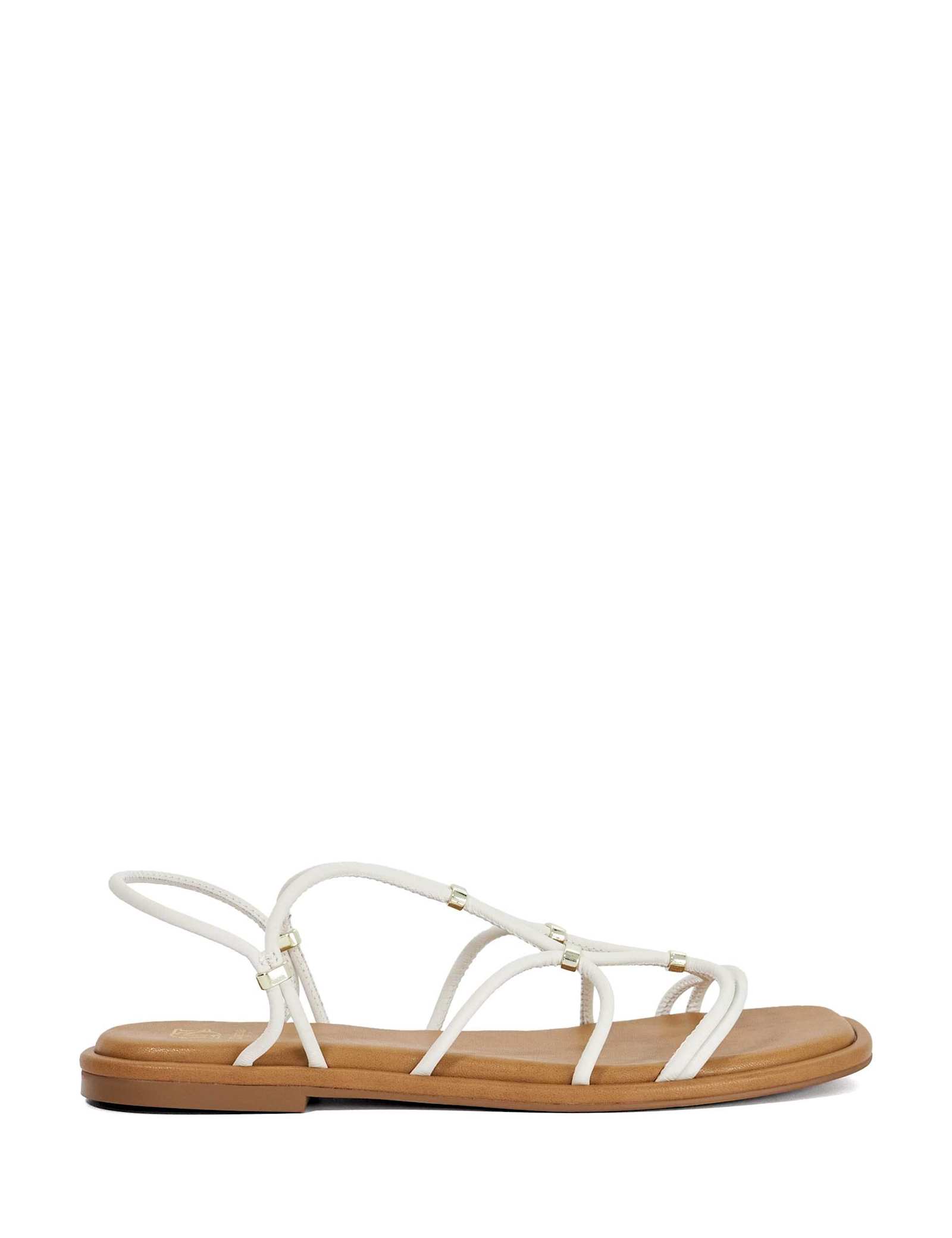 Leather Ankle Strap Flat Sandals - image 1
