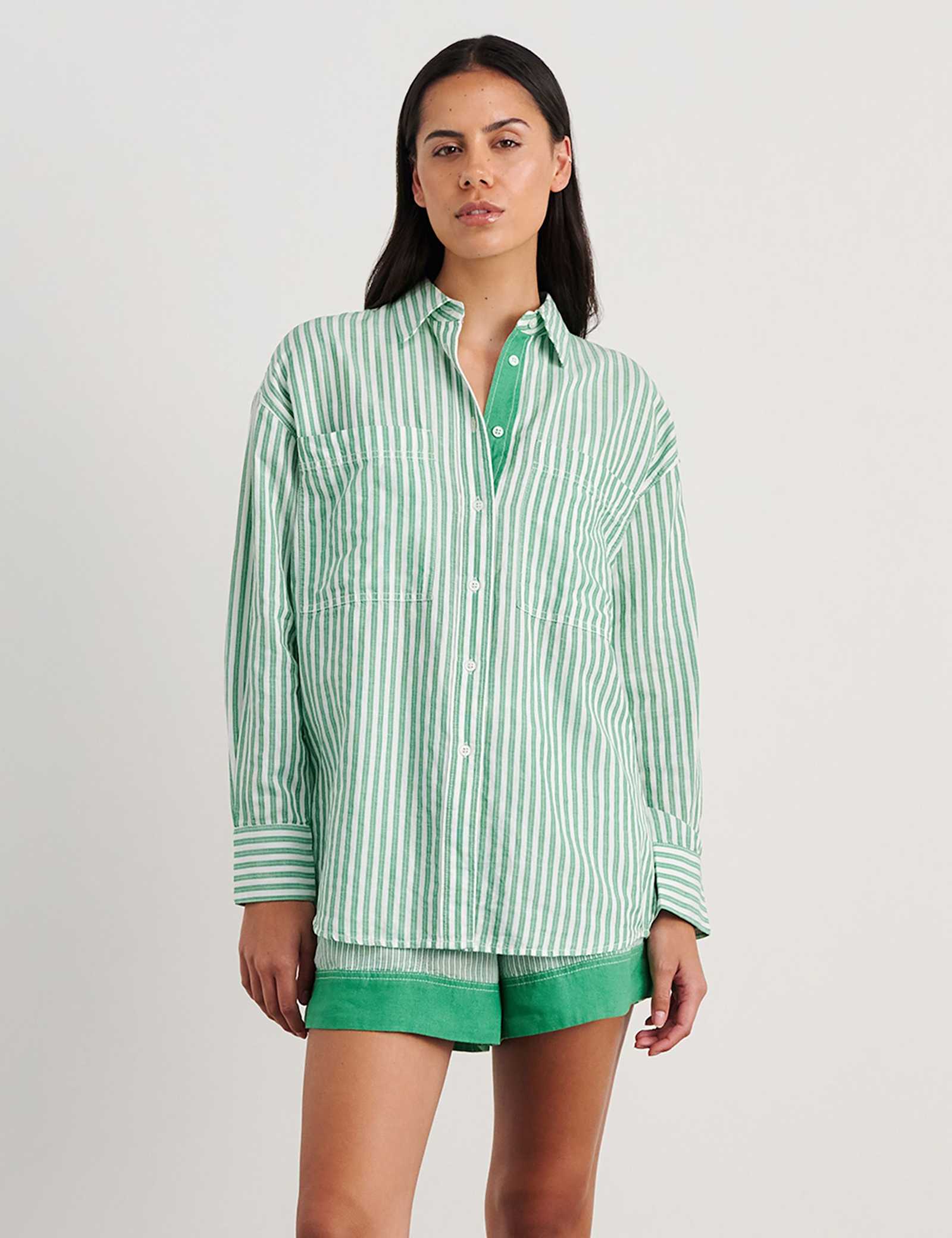 Linen Rich Striped Shirt - image 3