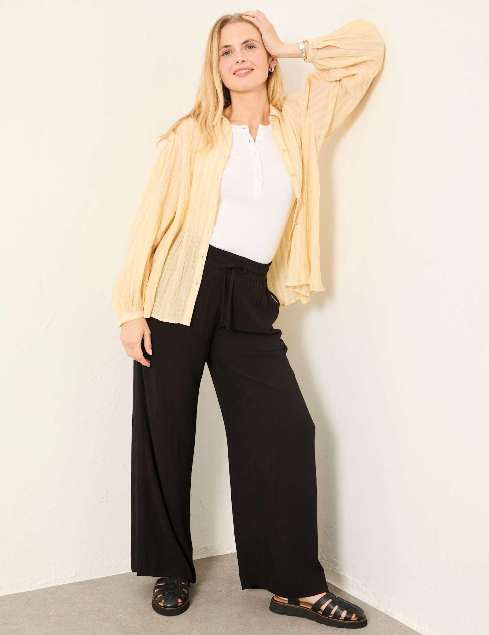 Drawstring Wide Leg Palazzo Trousers - image 5