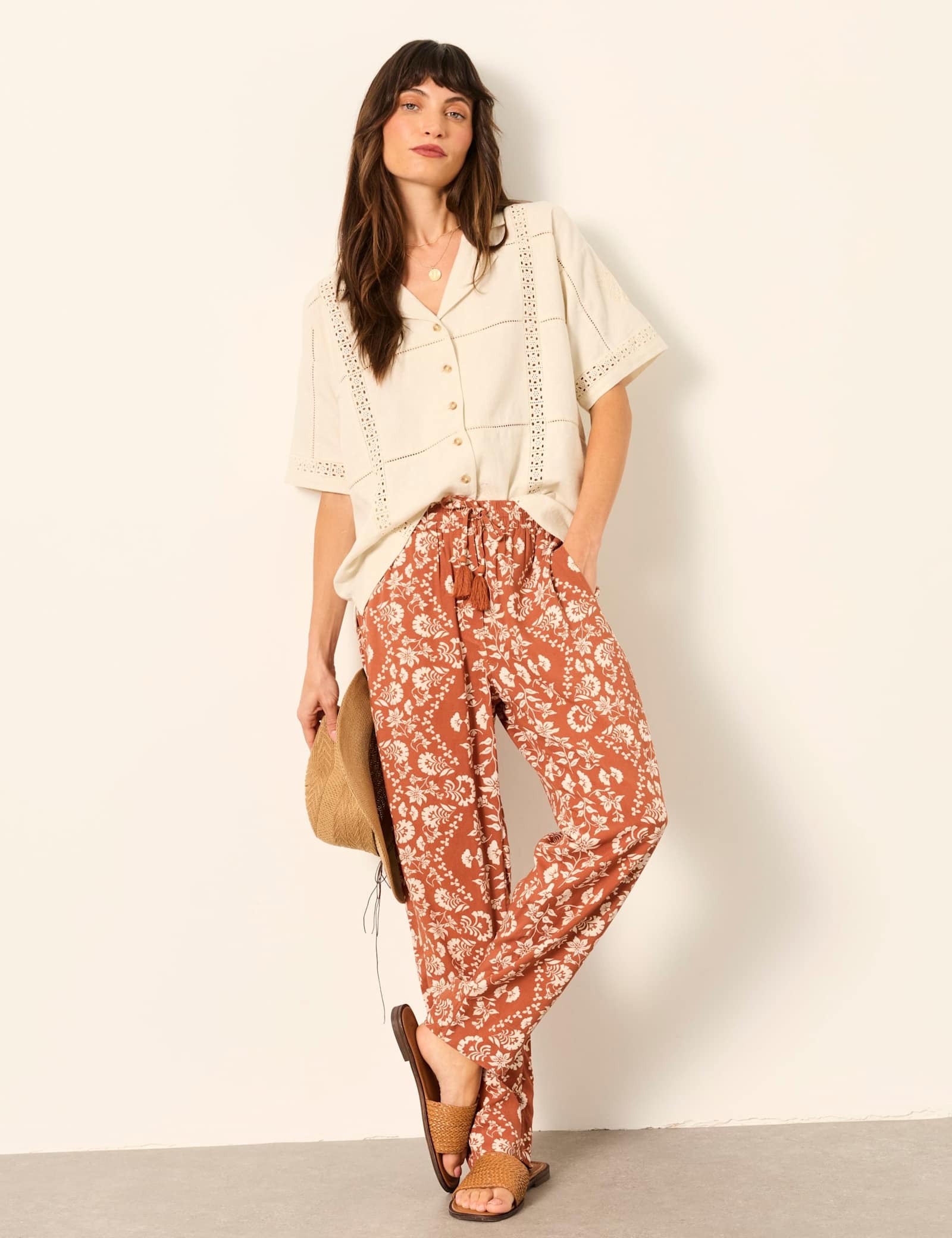 Floral Drawstring Pull On Trousers - image 5