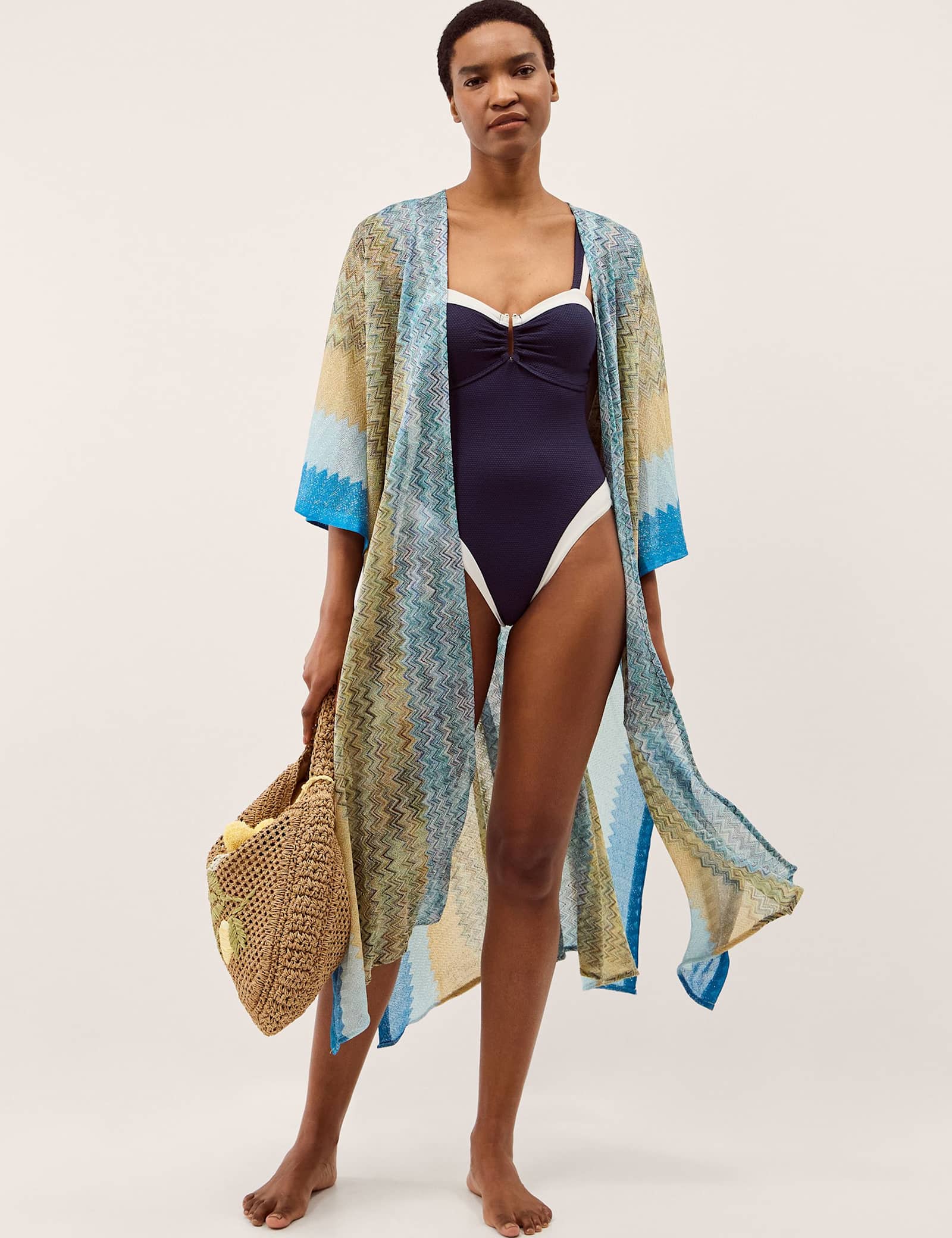 Zig Zag Beach Cover Up Kaftan - image 1