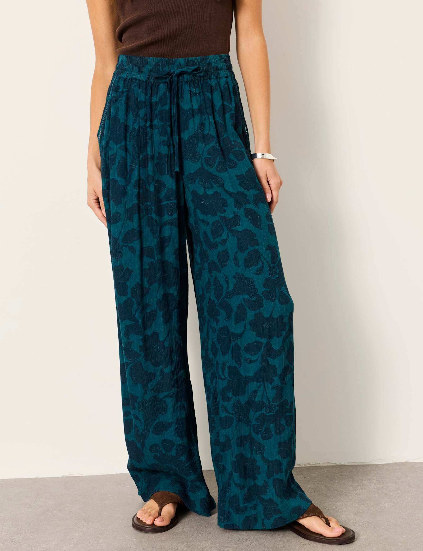 Floral Drawstring Pull On Trousers - image 2