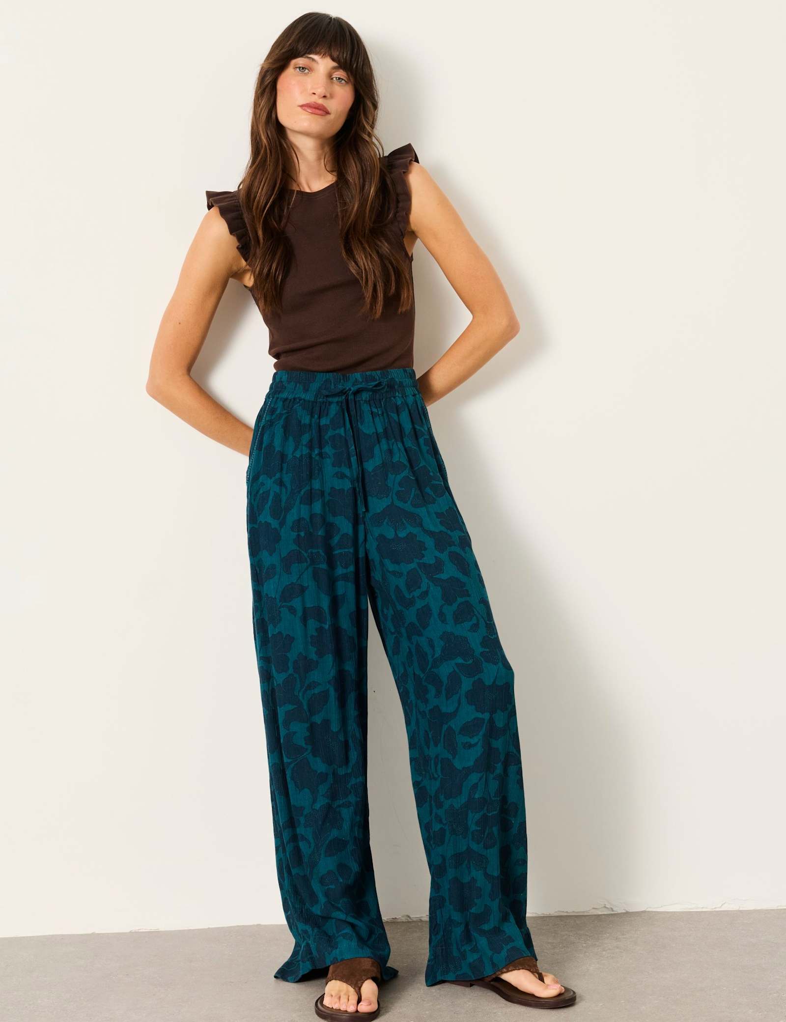Floral Drawstring Pull On Trousers - image 5