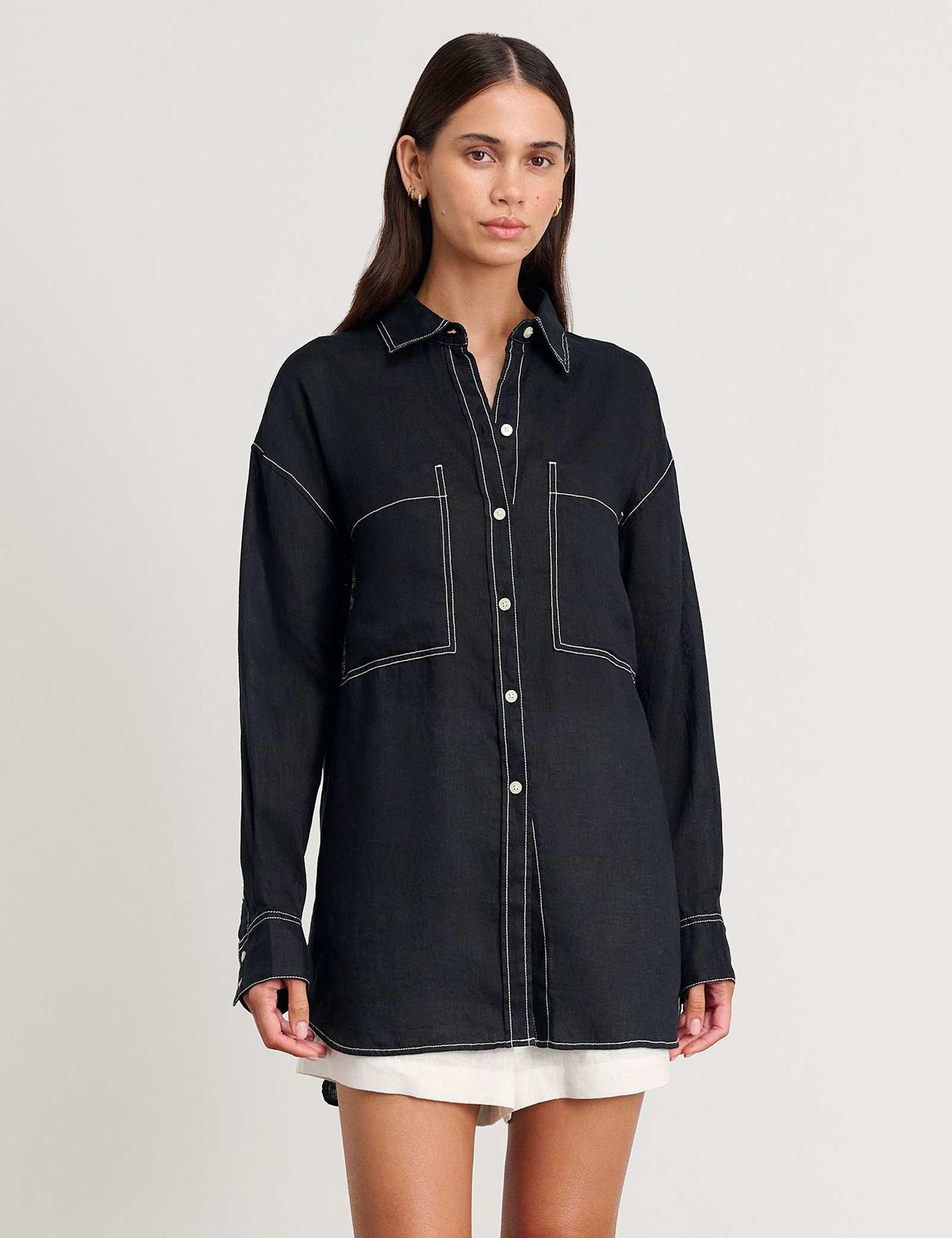 Pure Linen Oversized Shirt - image 1