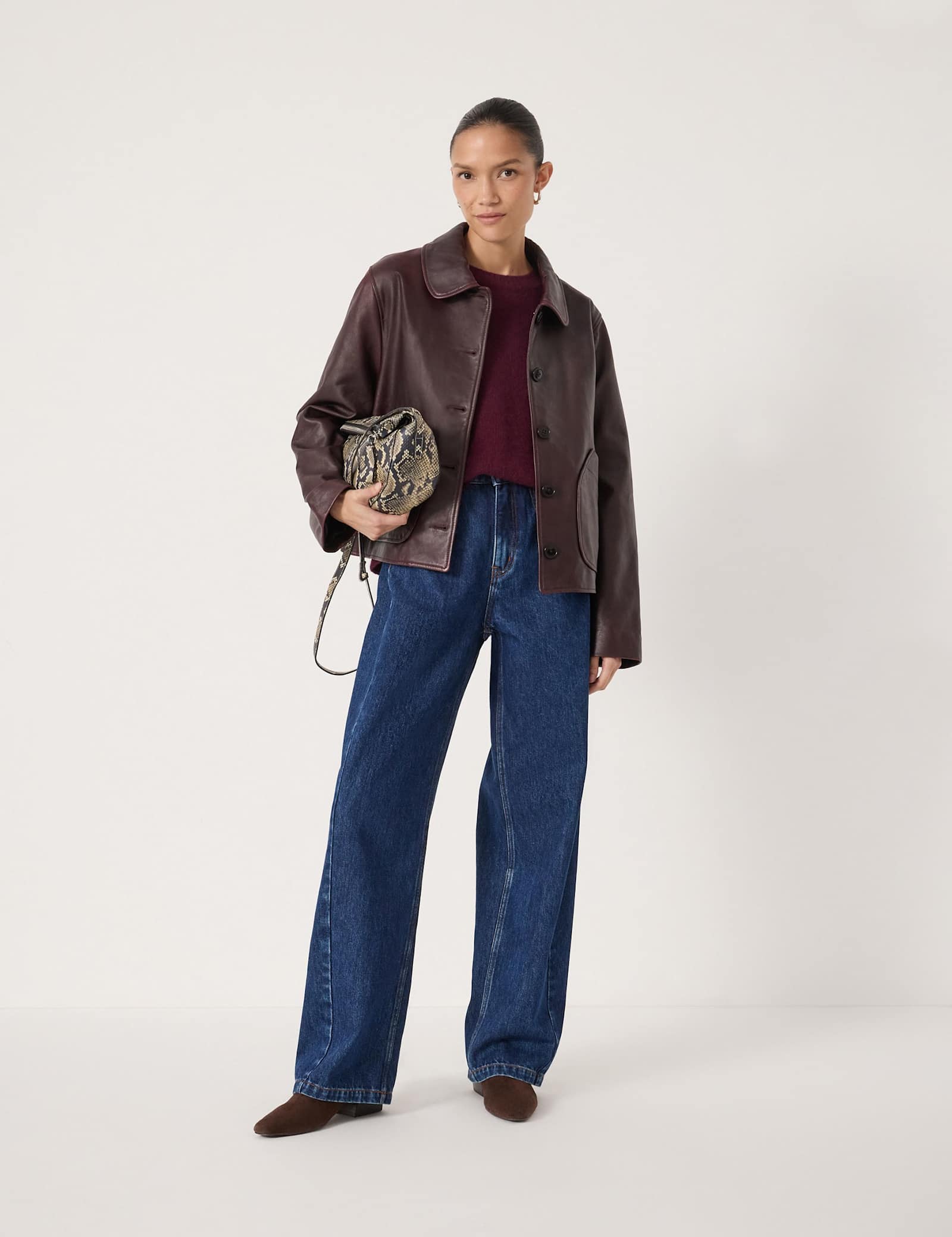 Leather Collared Jacket - image 3