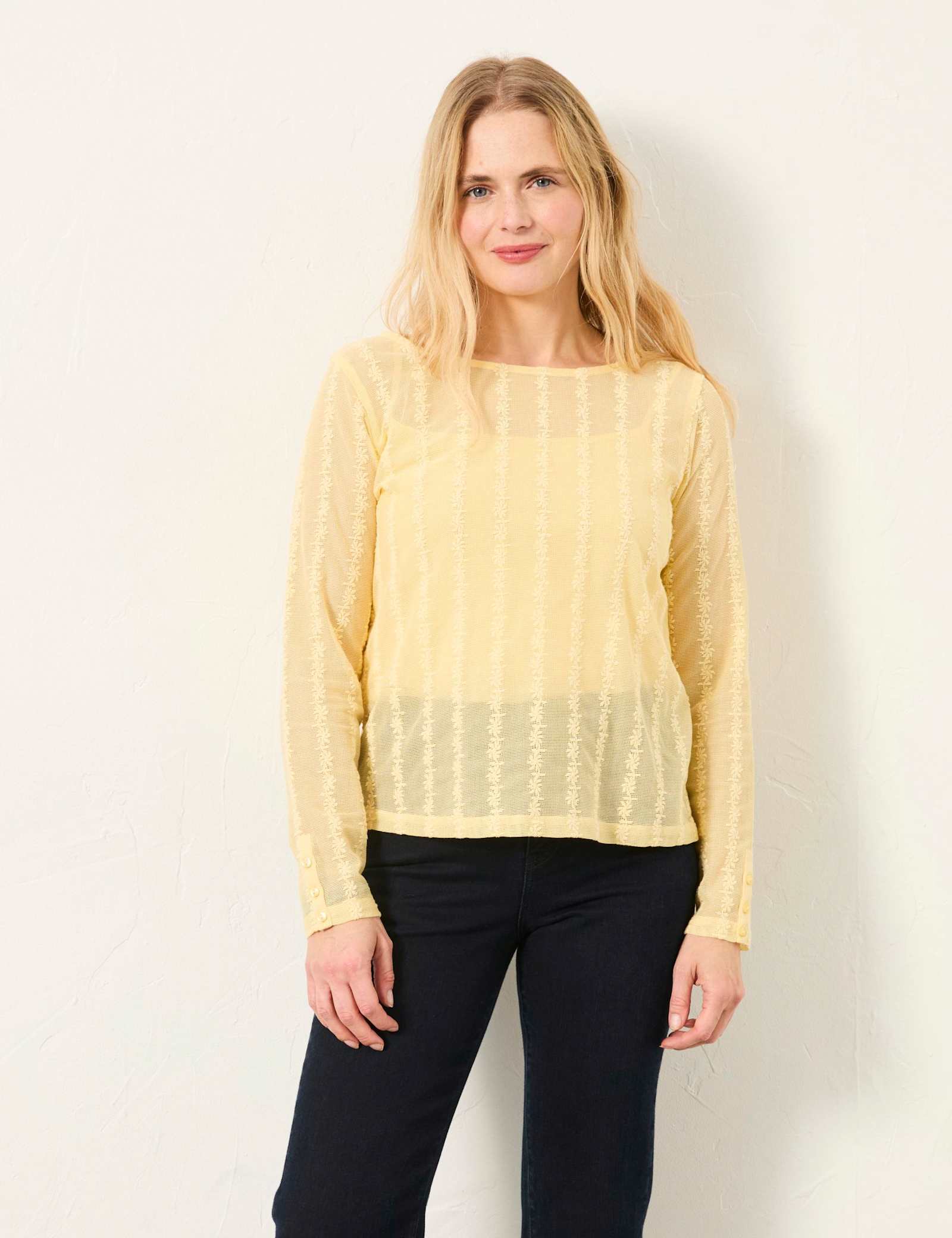 Cotton Rich Lace Embroidered 2 in 1 Top - image 2
