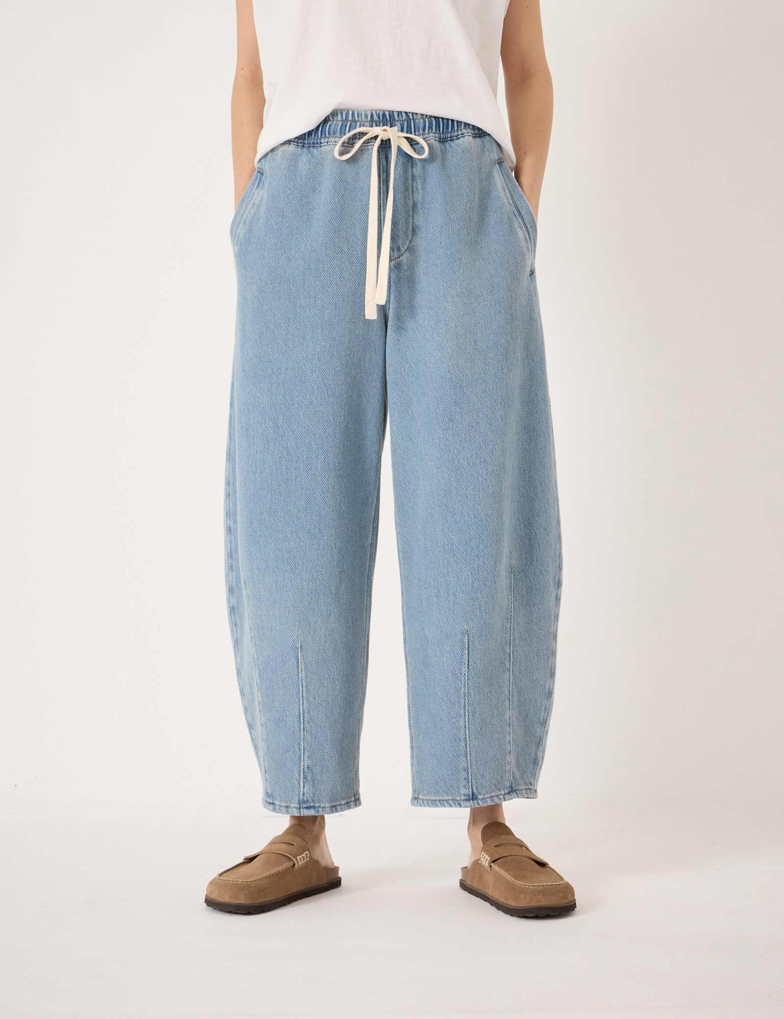Supersoft Elasticated High Waisted Barrel Jeans - image 5