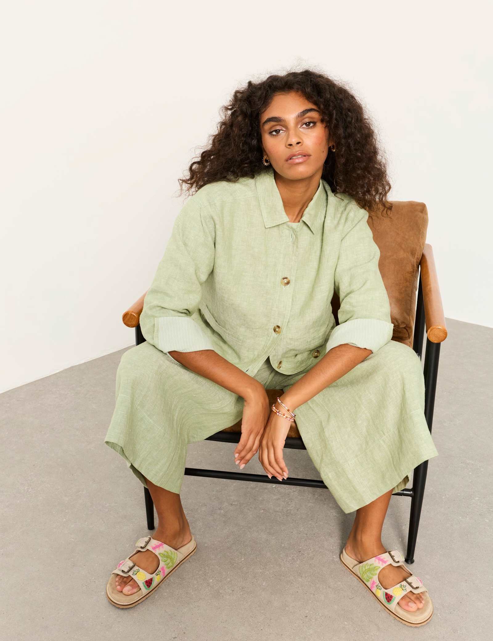 Pure Linen Lightweight Collared Jacket - image 5