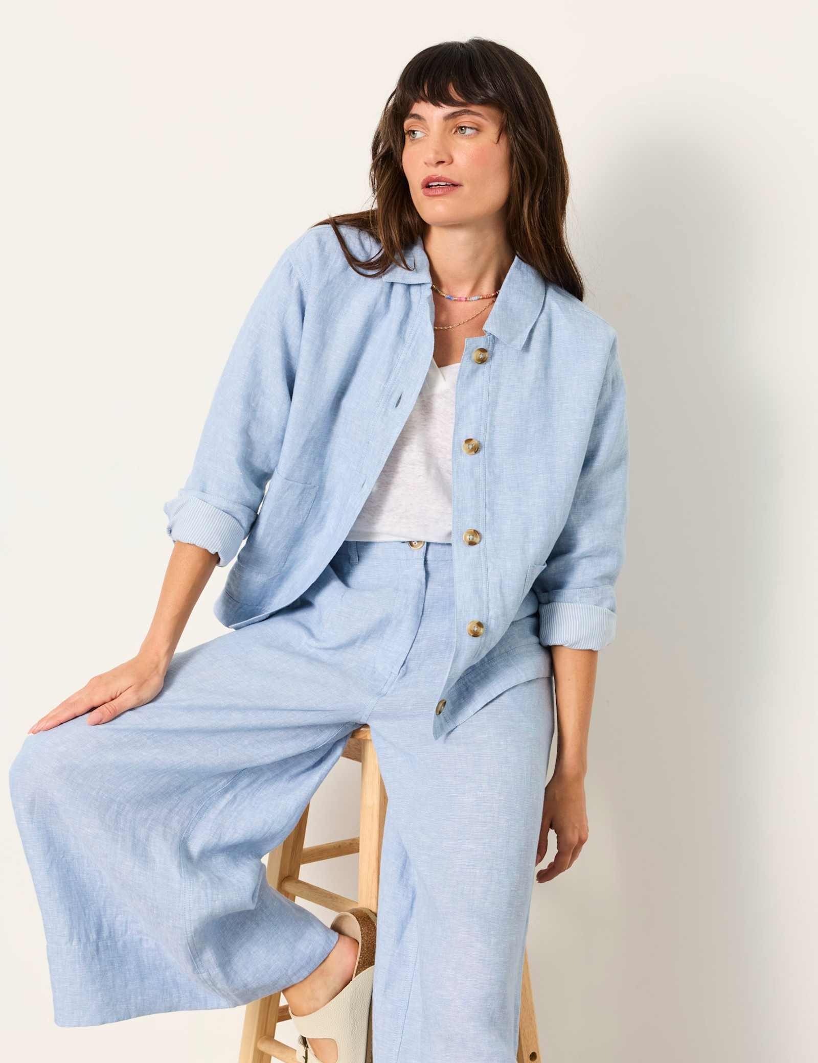 Pure Linen Lightweight Collared Jacket - image 4