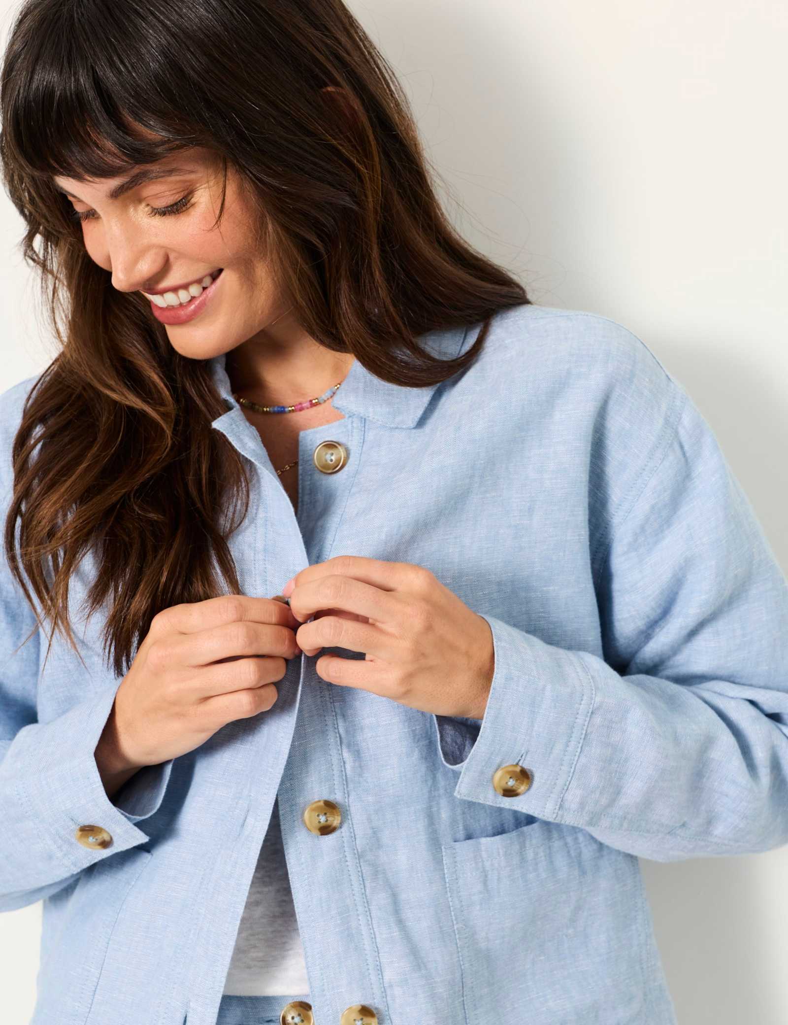 Pure Linen Lightweight Collared Jacket - image 3