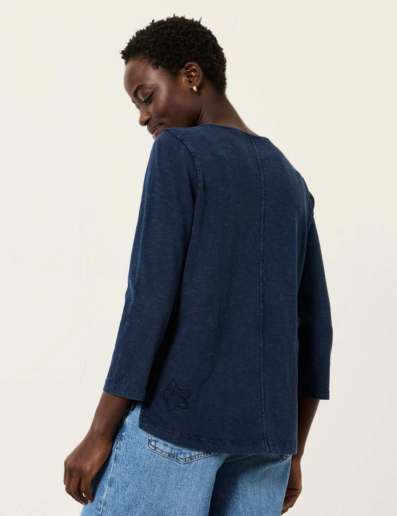 Pure Cotton Floral Embroidered Top - image 5