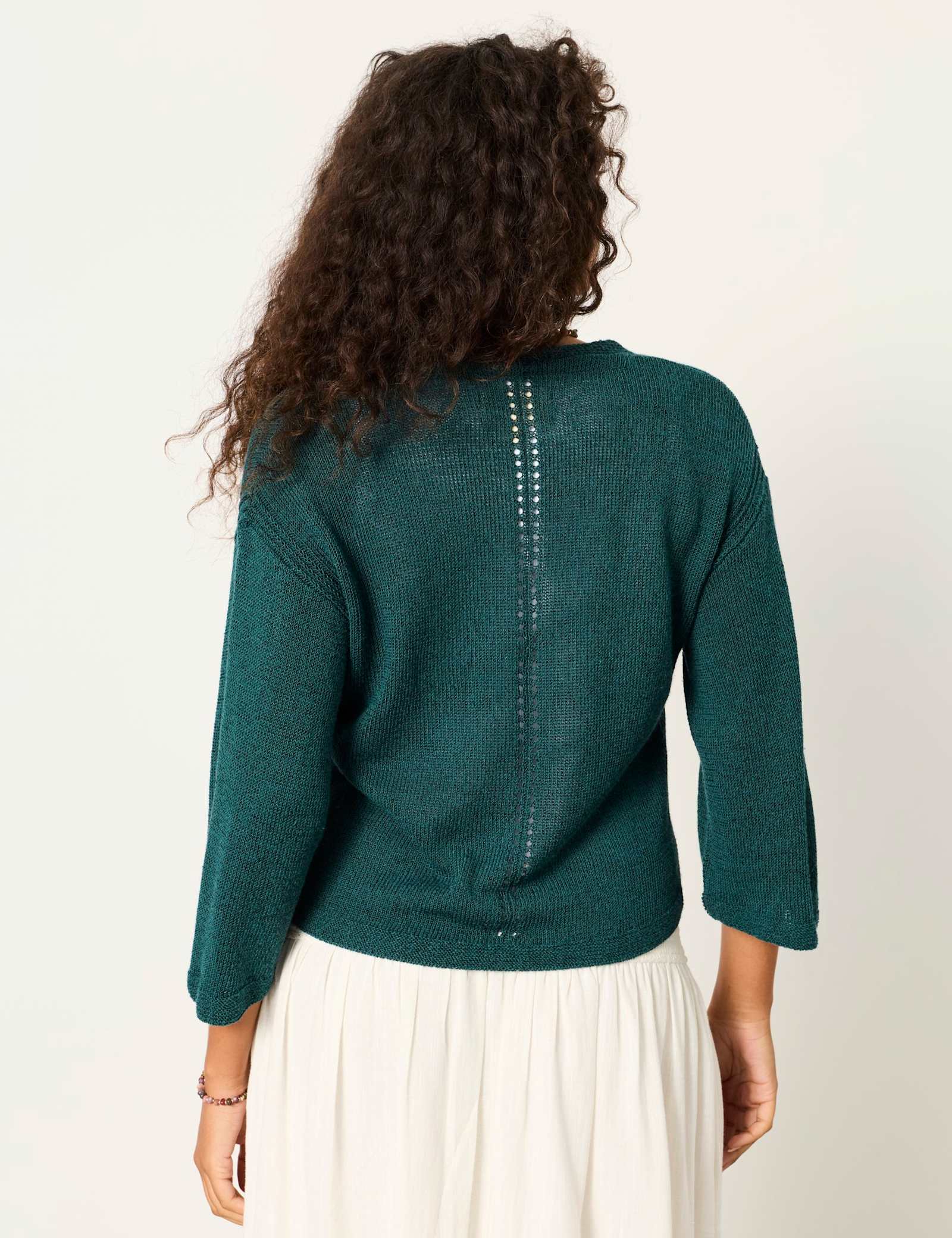 V-Neck Cardigan with Linen - image 5