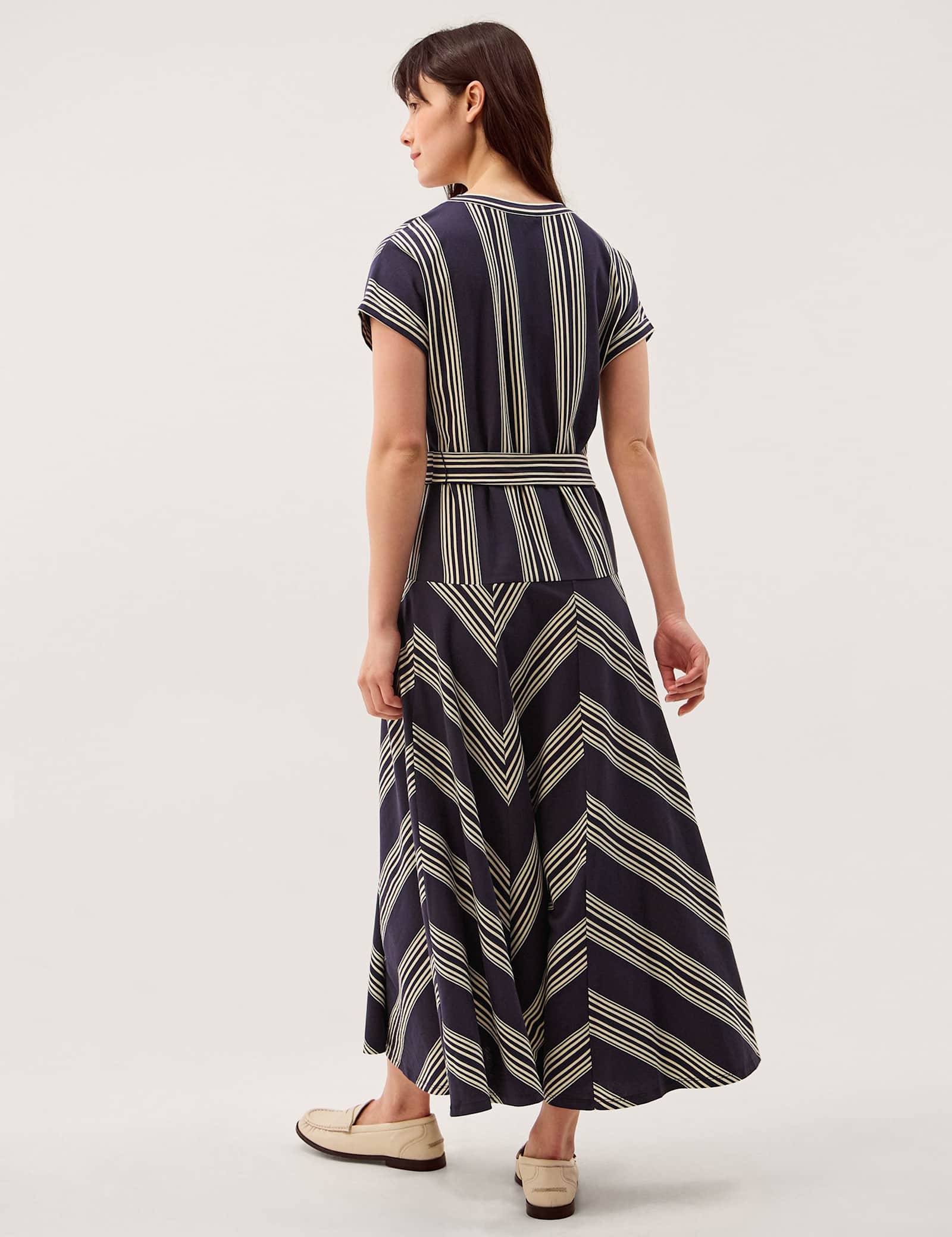 Pure Cotton Striped V-Neck Maxi Smock Dress - image 5