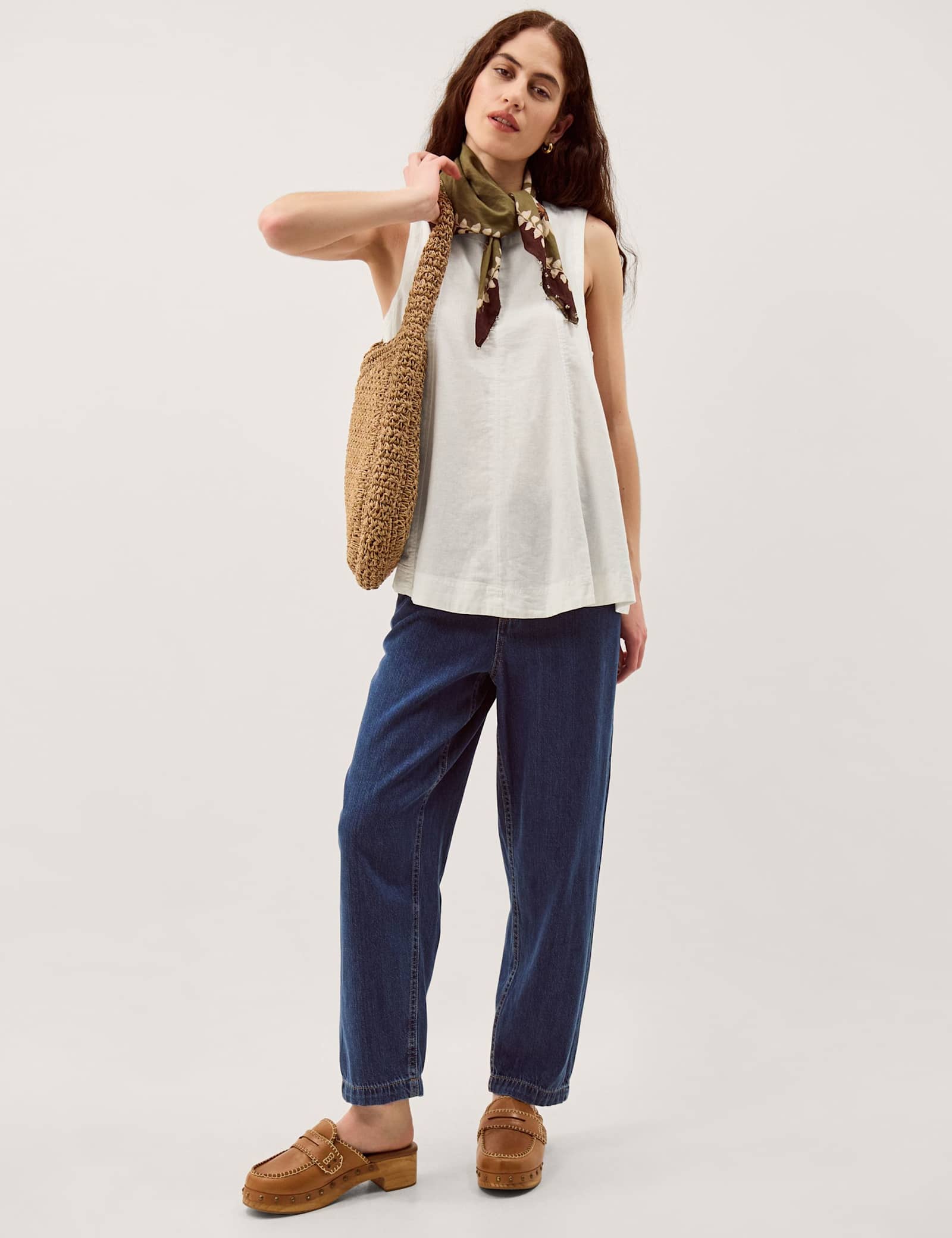 Linen Rich Round Neck Vest Top - image 4