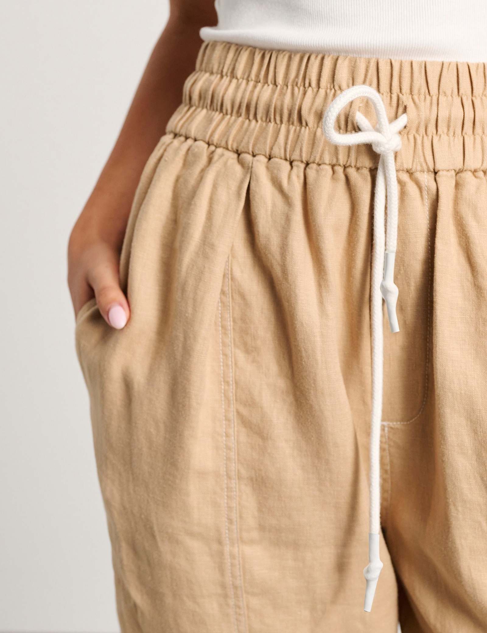 Pure Linen Cargo Pull On Trousers - image 5